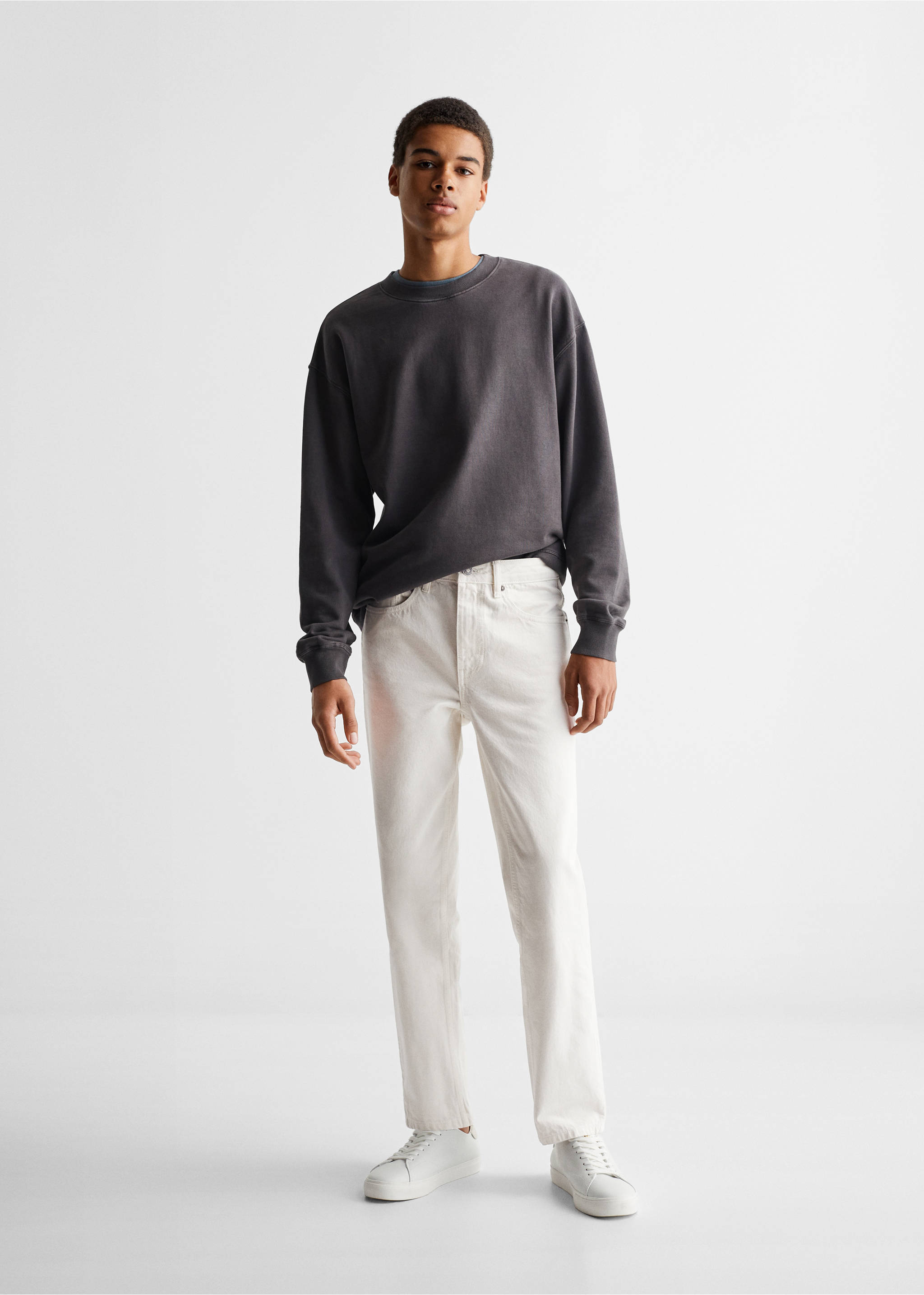 Regular-fit cotton trousers - General plane, Off White. Ref: 47034004-00.
