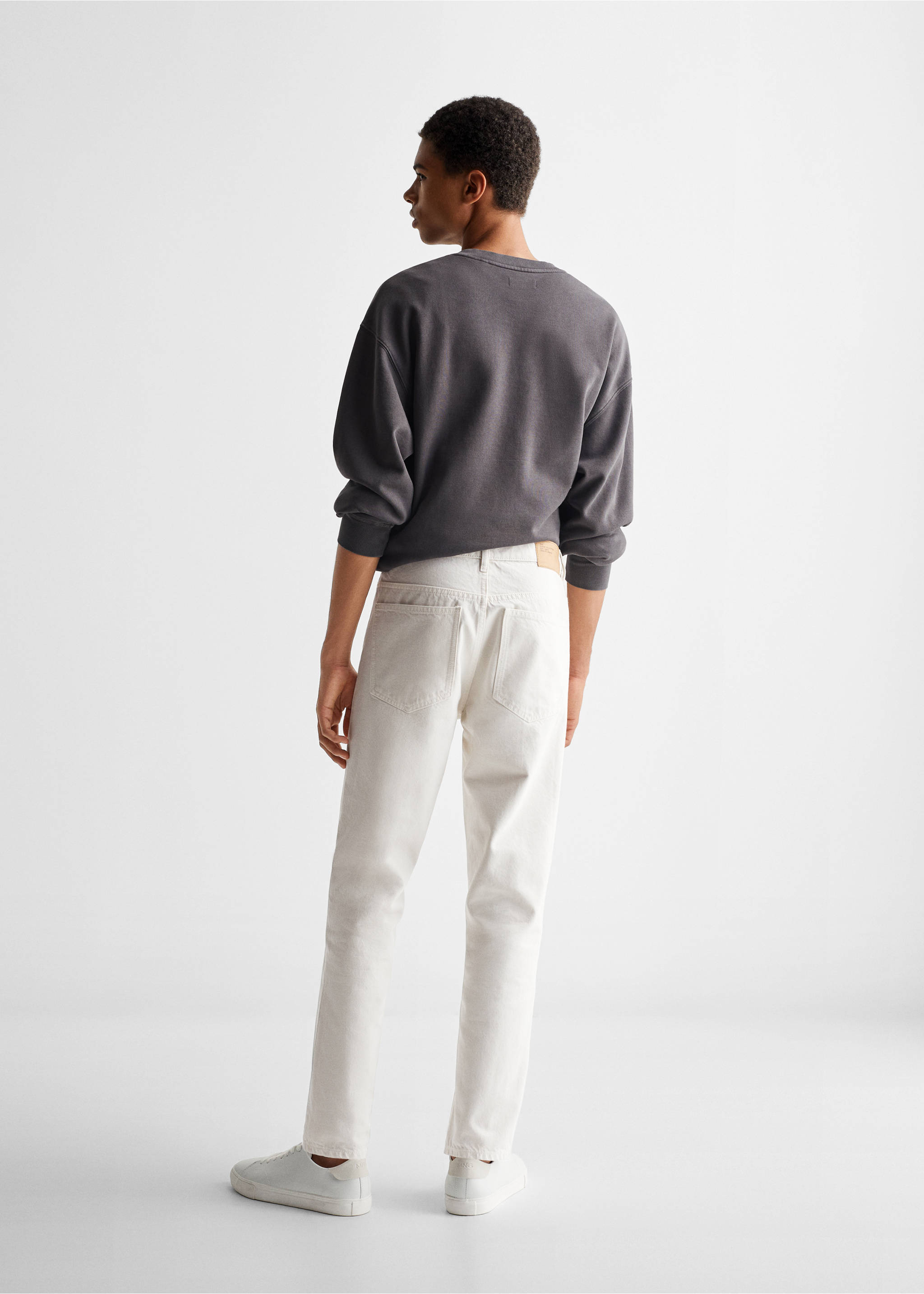 Regular-fit cotton trousers - Reverse of the article, Off White. Ref: 47034004-00.