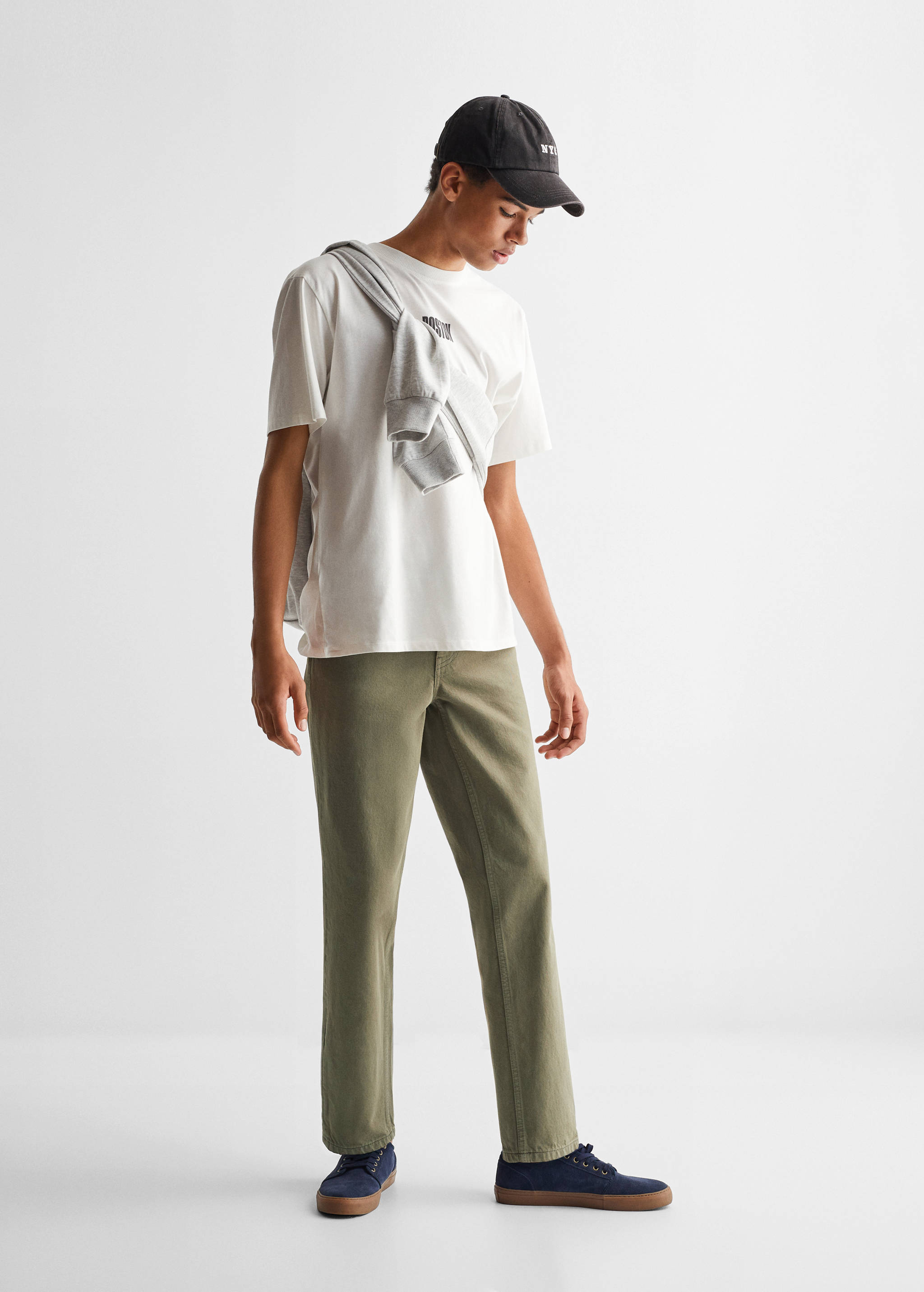 Regular-fit cotton trousers - General plane