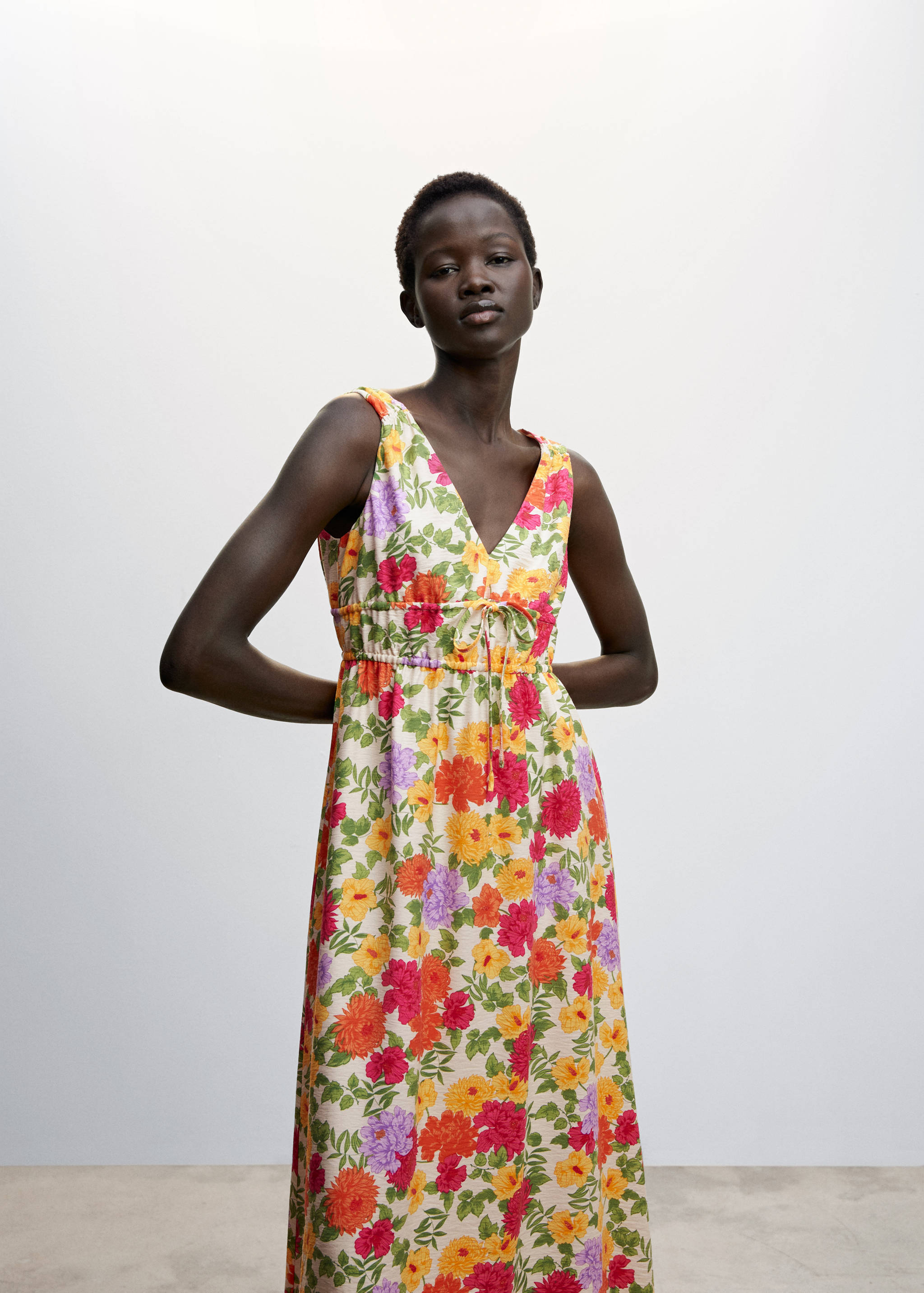 Midi printed dress - Medium plane