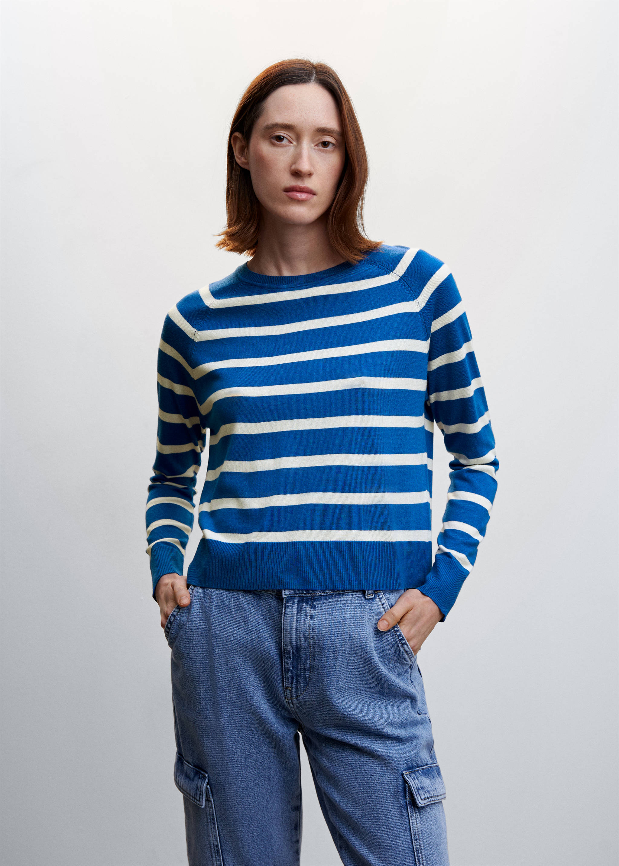 Fine-knit crew-neck sweater - Medium plane