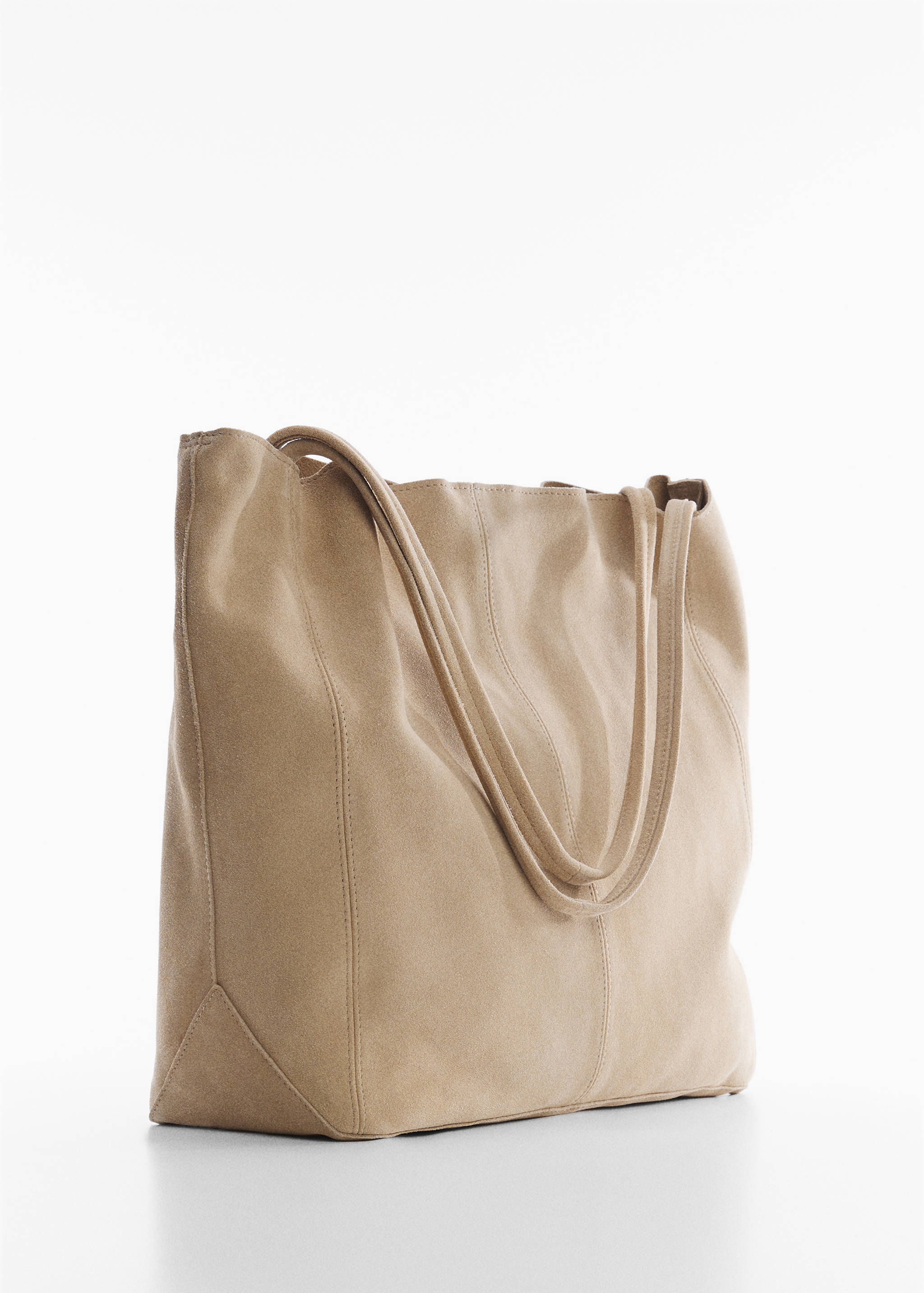 Leather shopper bag - Medium plane