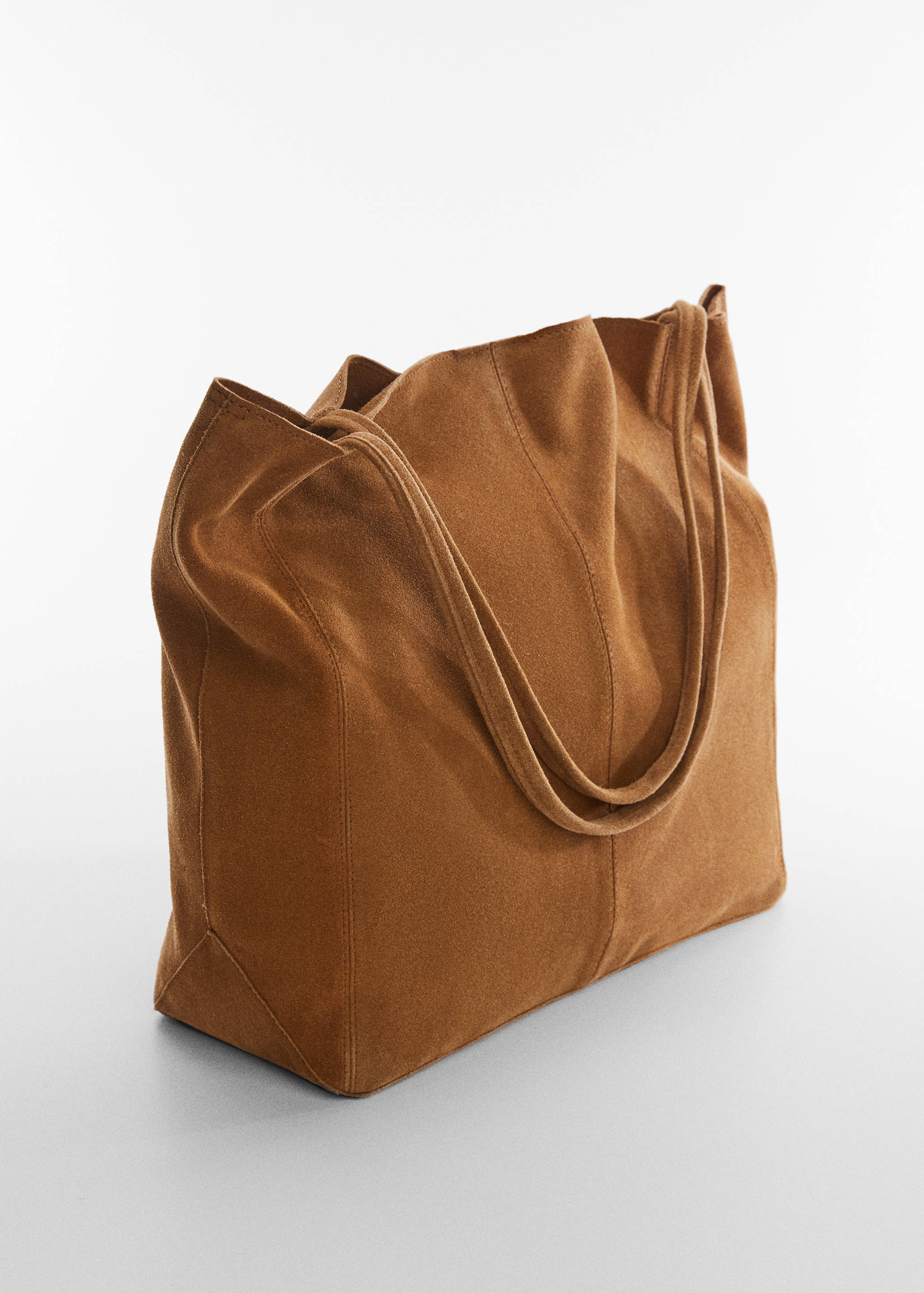 Leather shopper bag - Medium plane