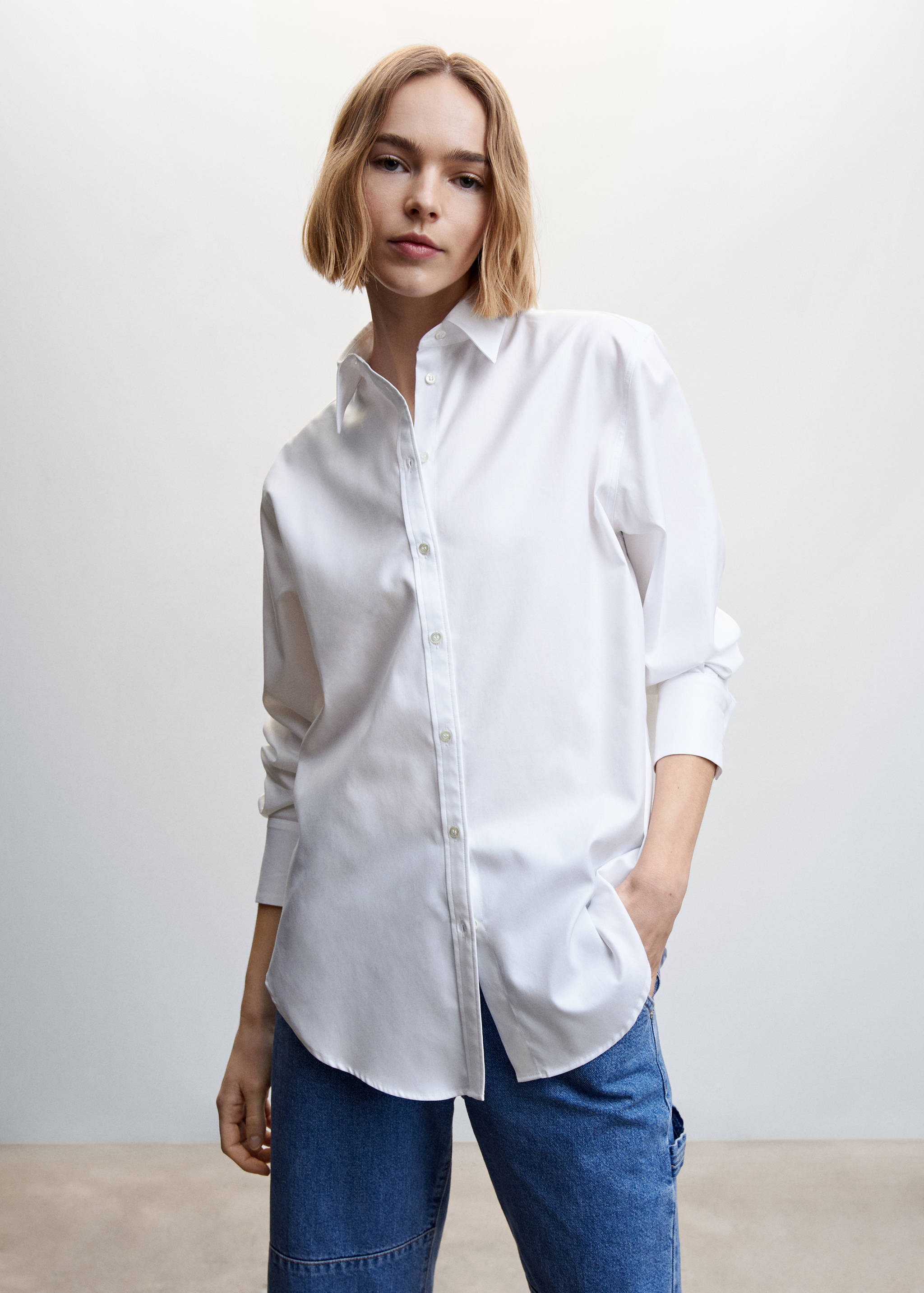 Camisa algodão oversize - Plano médio