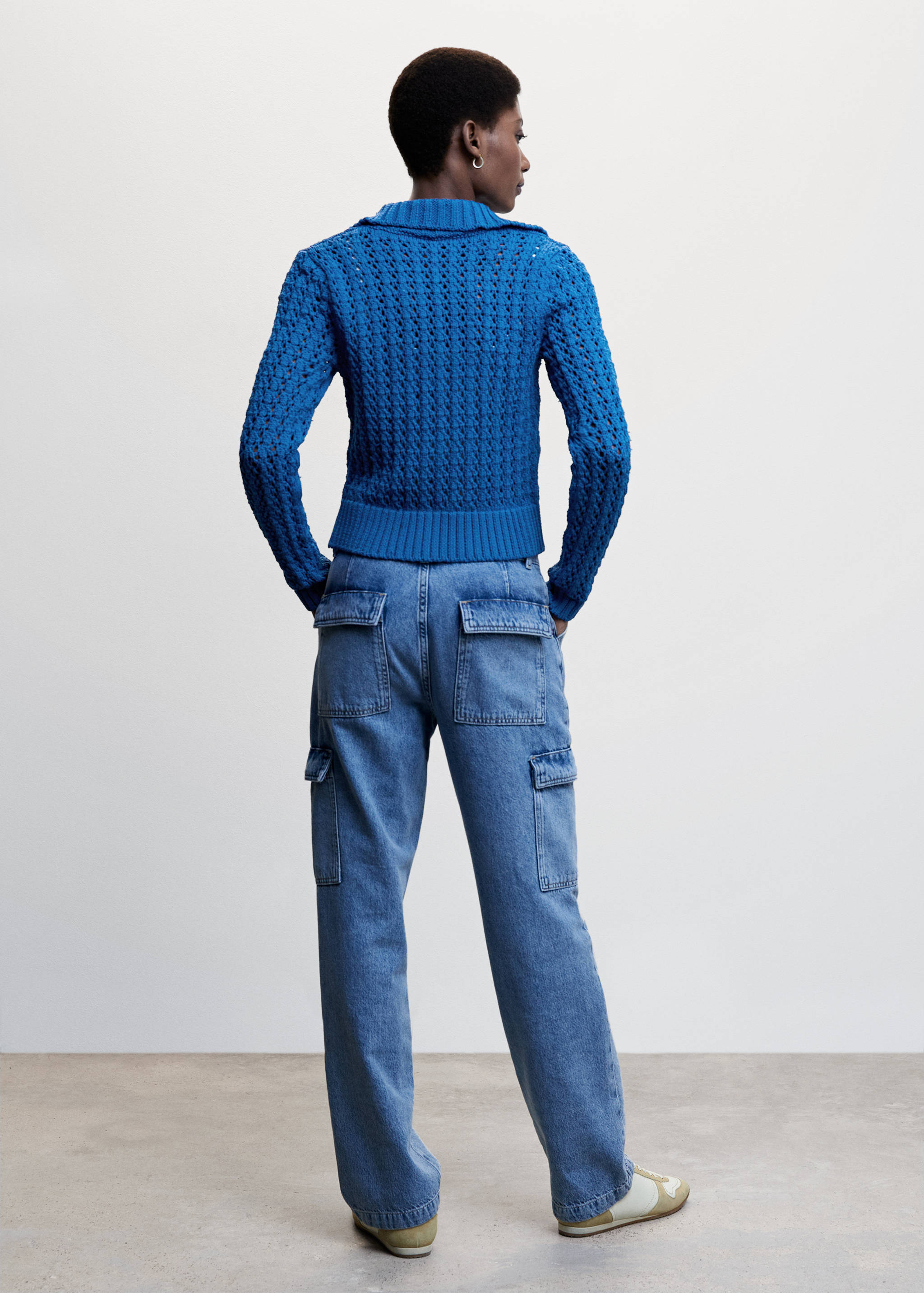 Jersey punto calado cuello polo - Reverso del artículo