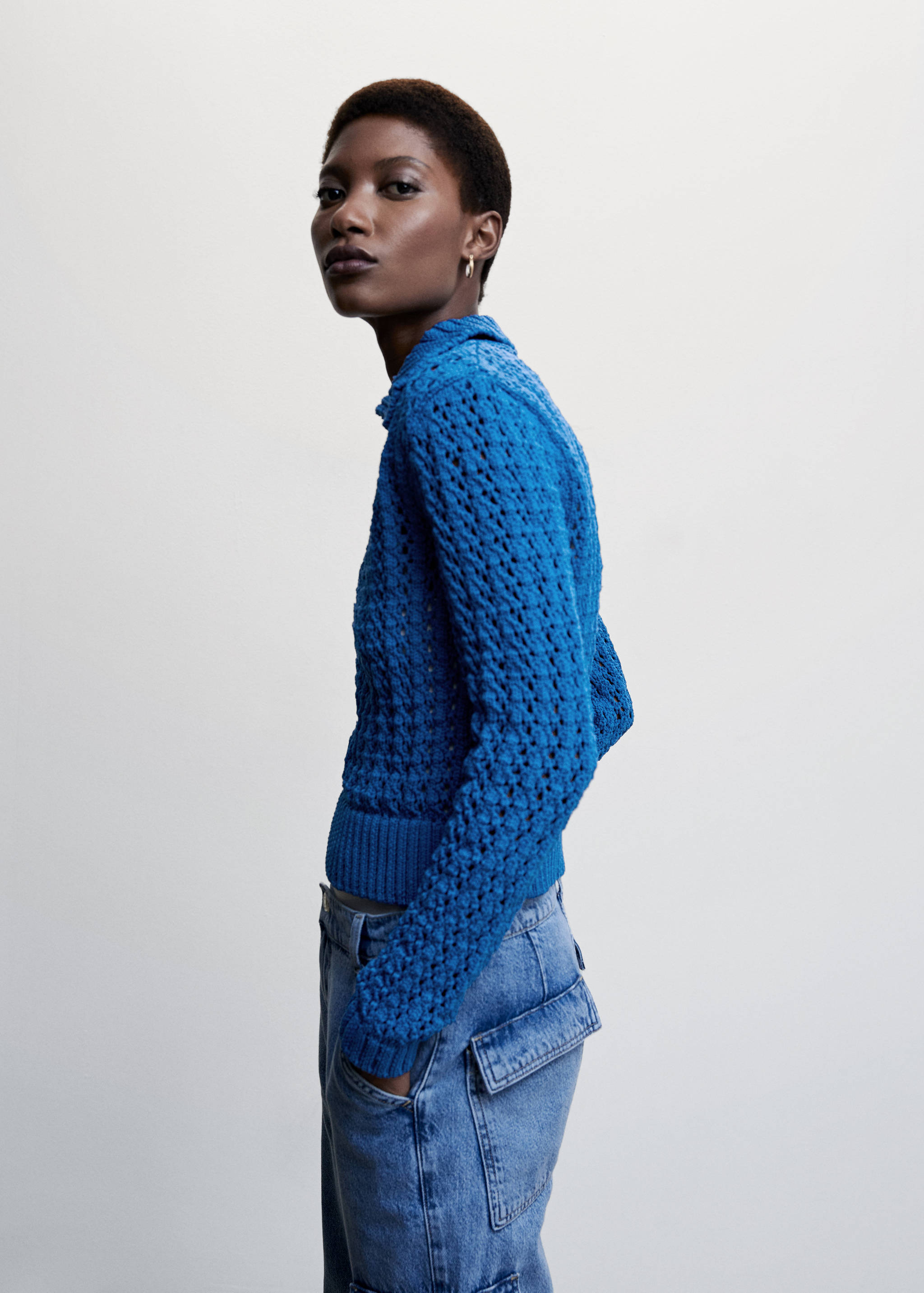 Jersey punto calado cuello polo - Detalle del artículo 6