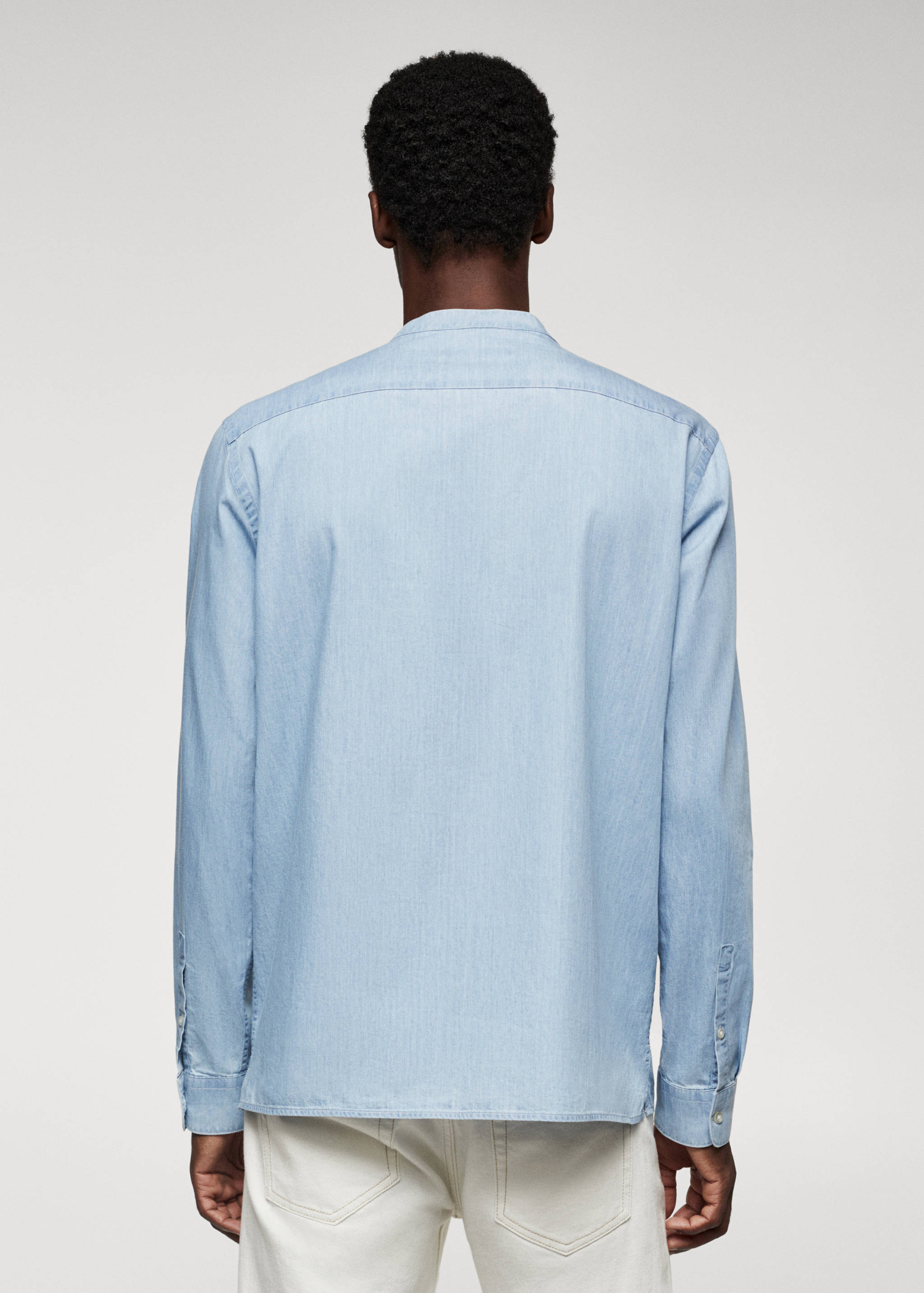 100% cotton mandarin collar shirt - Reverse of the article