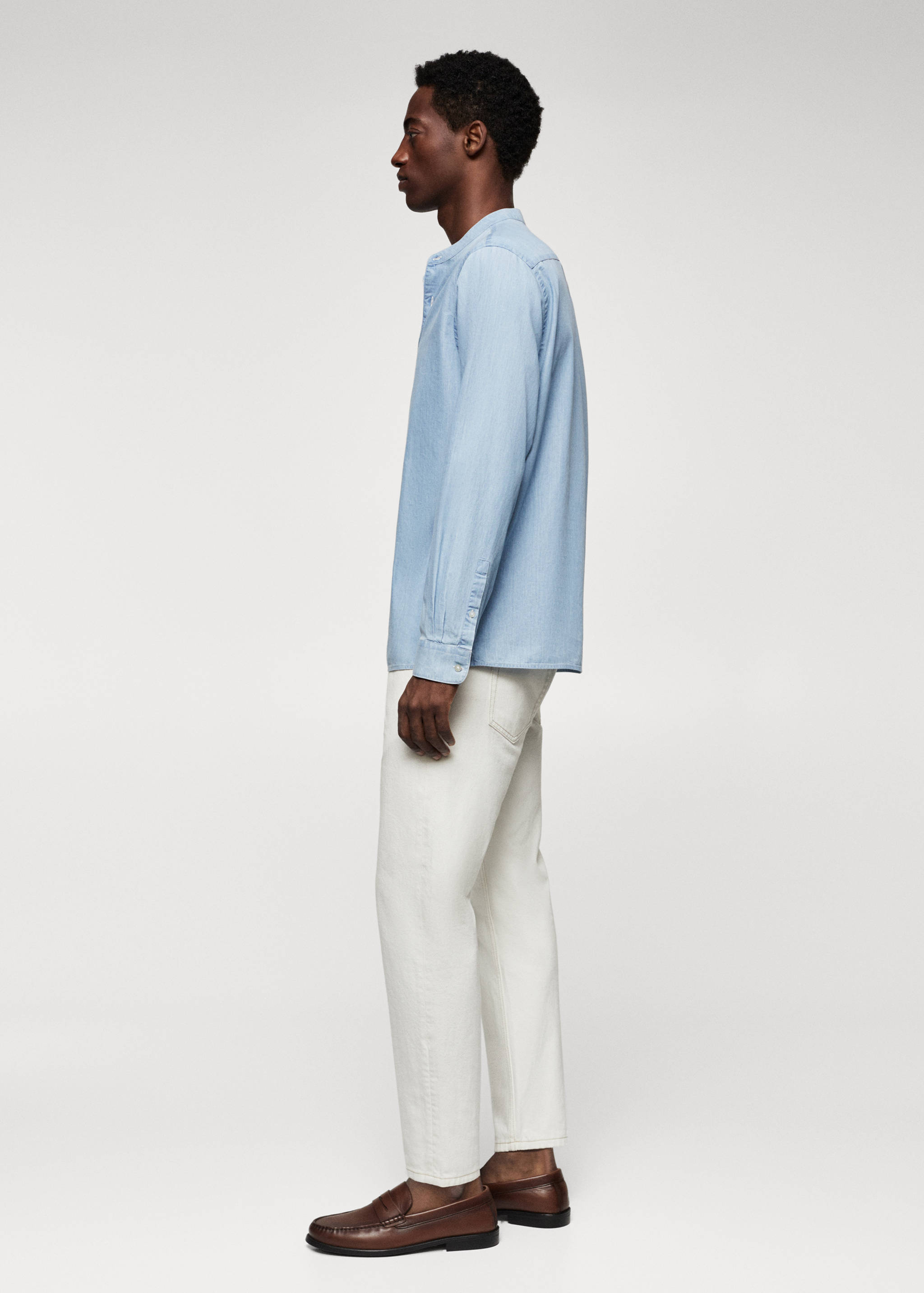 100% cotton mandarin collar shirt - Details of the article 6