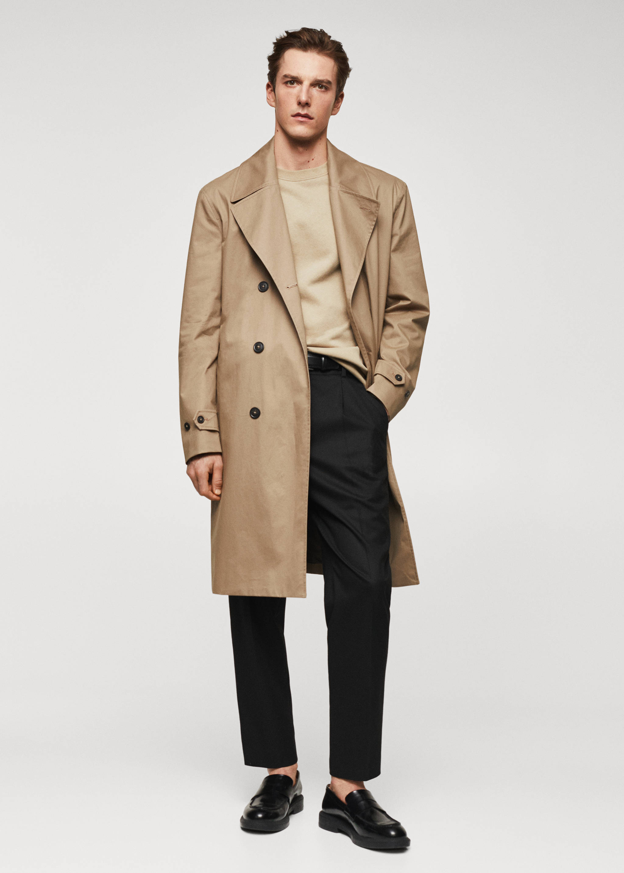 Classic 100% cotton trench coat - General plane