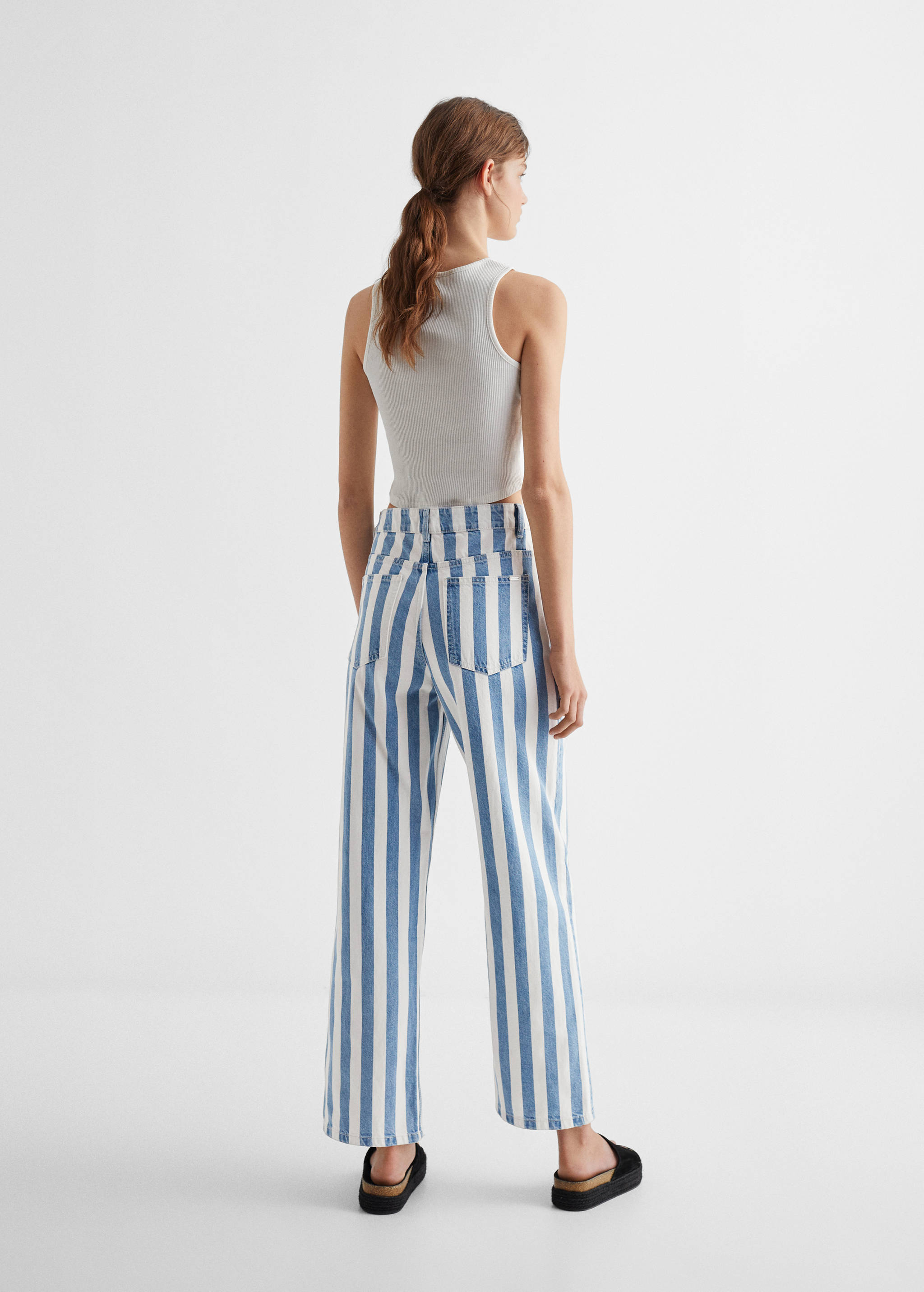 Jean droit rayures - Verso de l’article