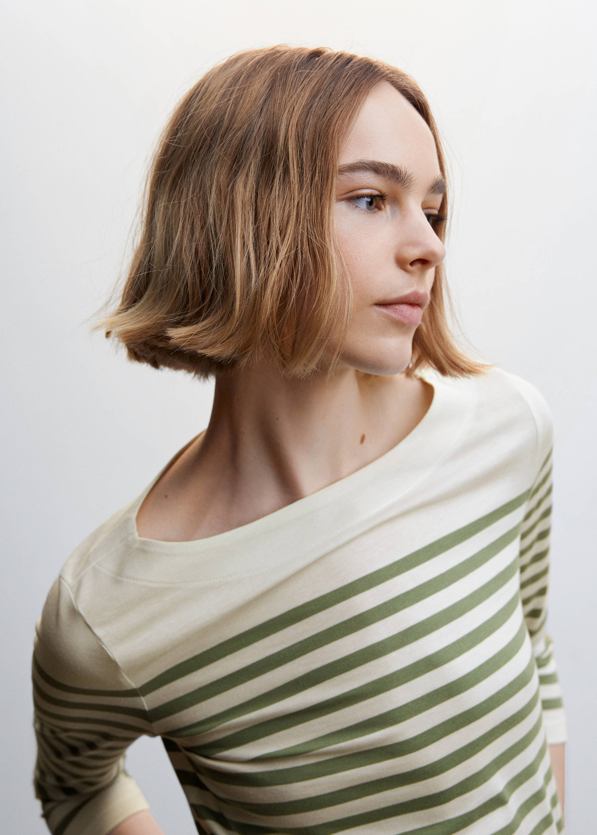 Striped cotton T-shirt - Details of the article 1