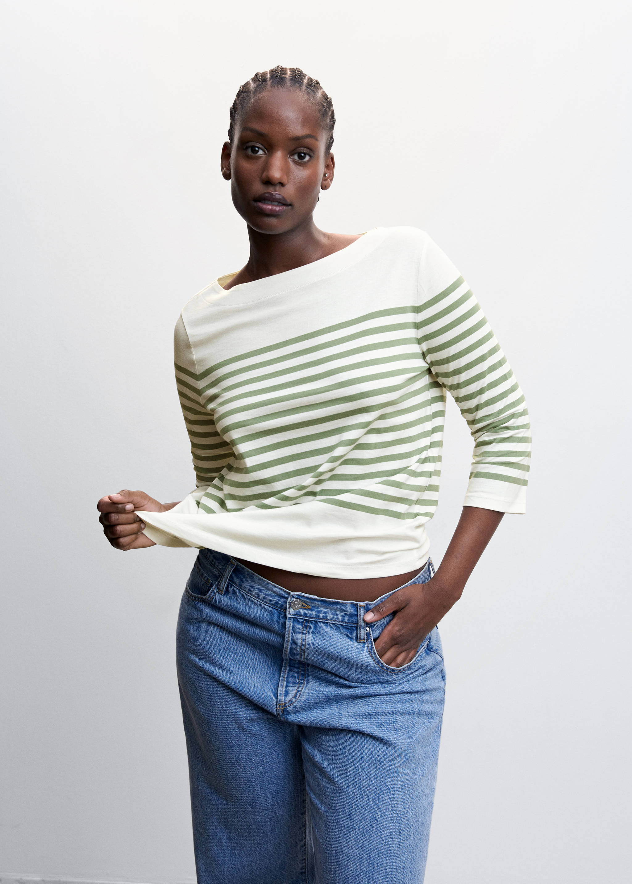 Striped cotton T-shirt - Details of the article 5