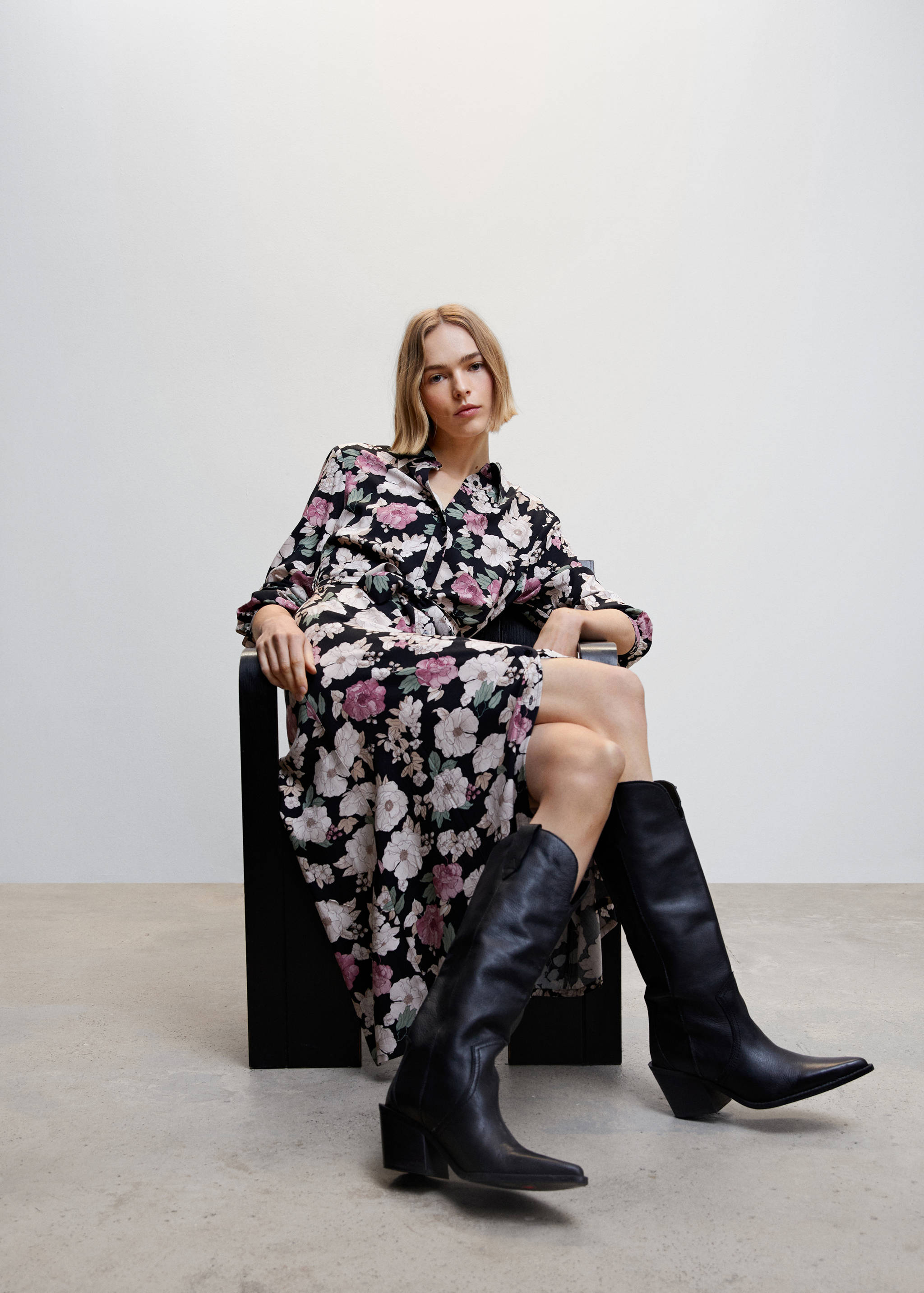 Printed shirt dress - Details of the article 2