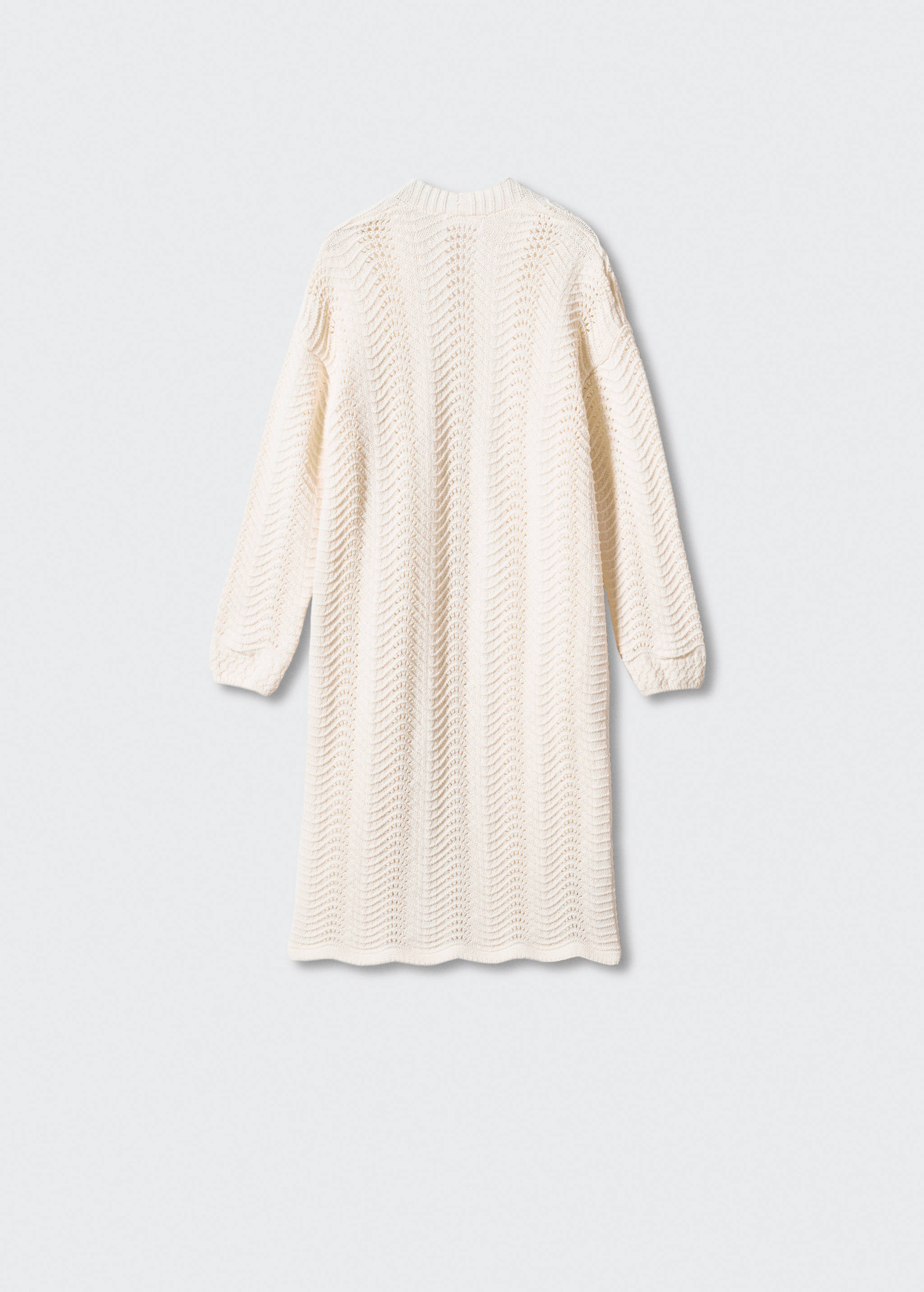 Long openwork knitted cardigan - Reverse of the article