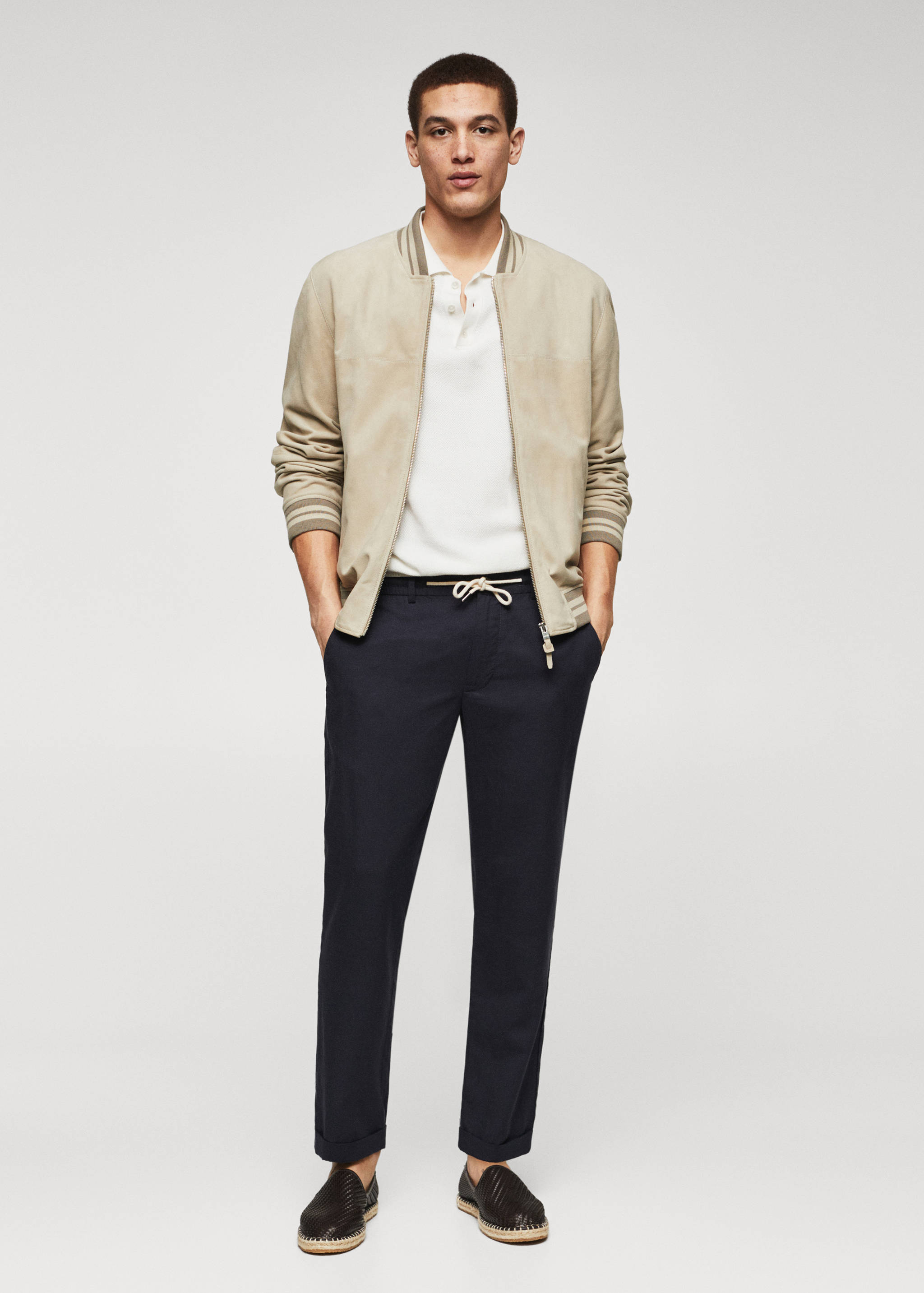 Suèdeleren bomberjack - Overzichtstekening