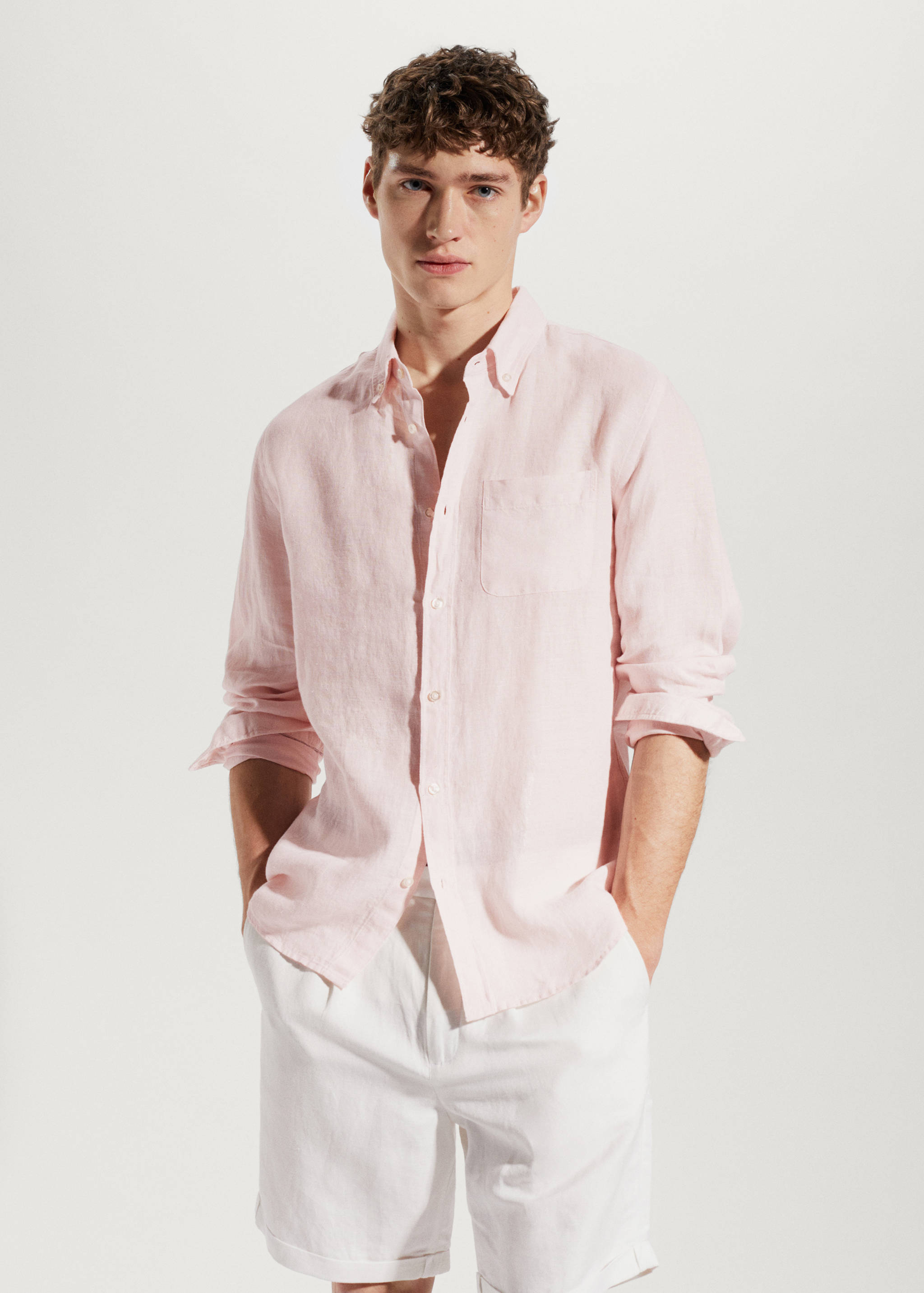 100% linen slim-fit shirt - Medium plane