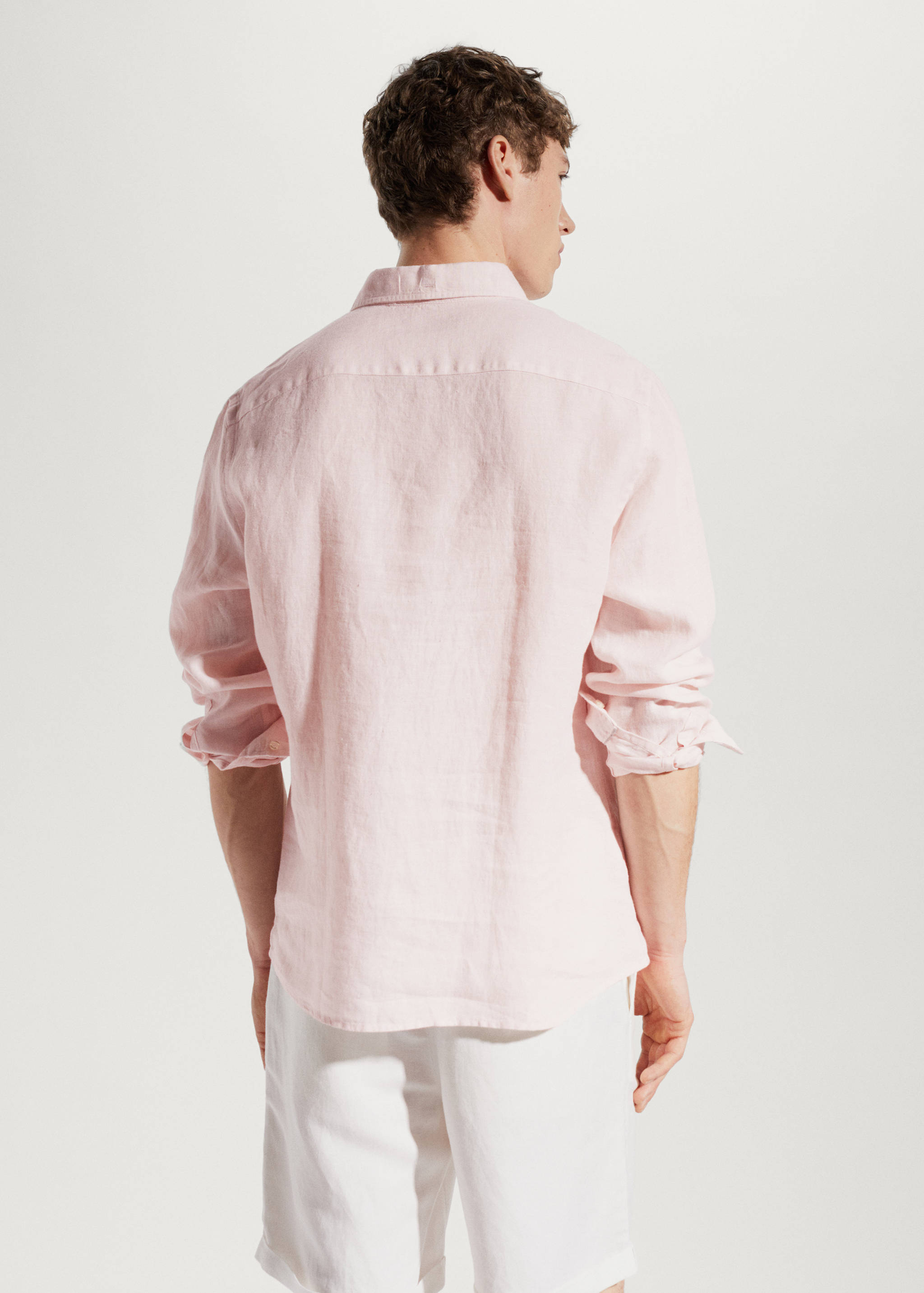 100% linen slim-fit shirt - Reverse of the article