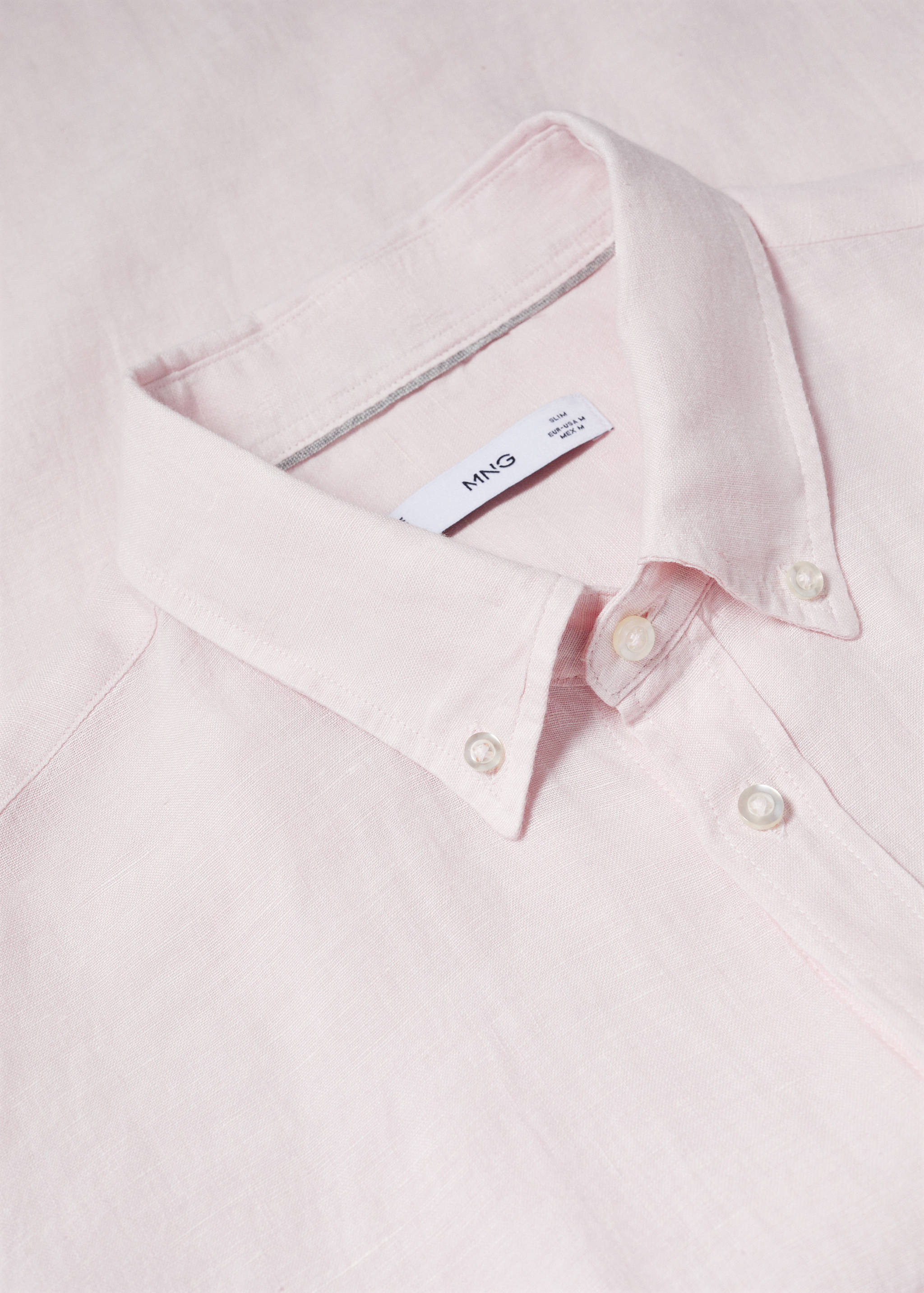 100% linen slim-fit shirt - Details of the article 8