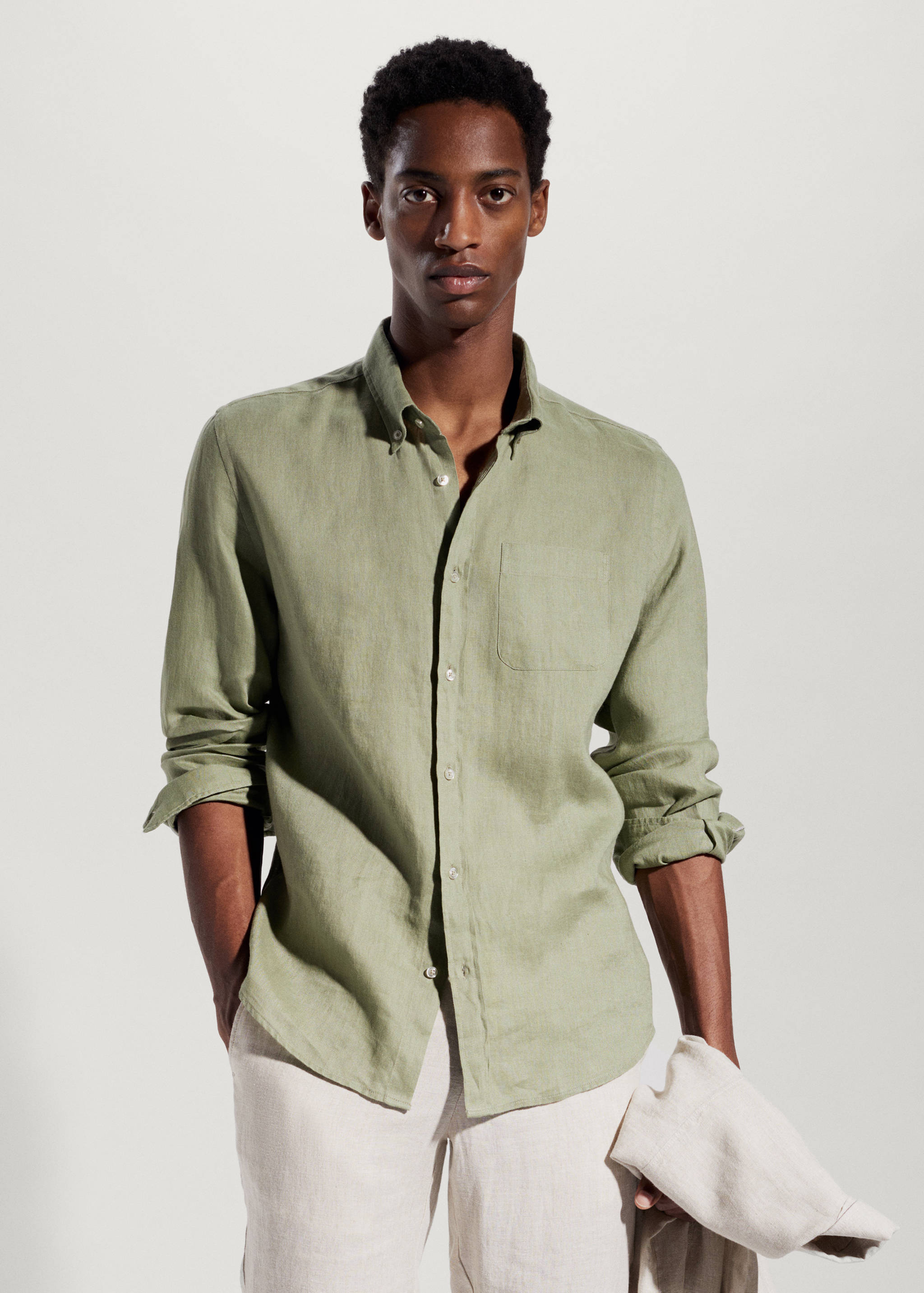 100% linen slim-fit shirt - Medium plane