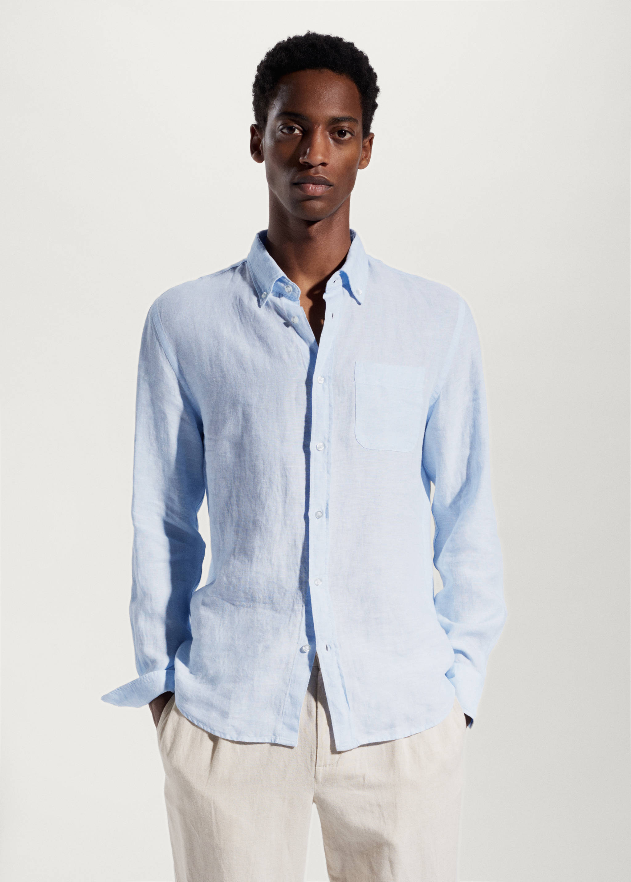 100% linen slim-fit shirt - Medium plane