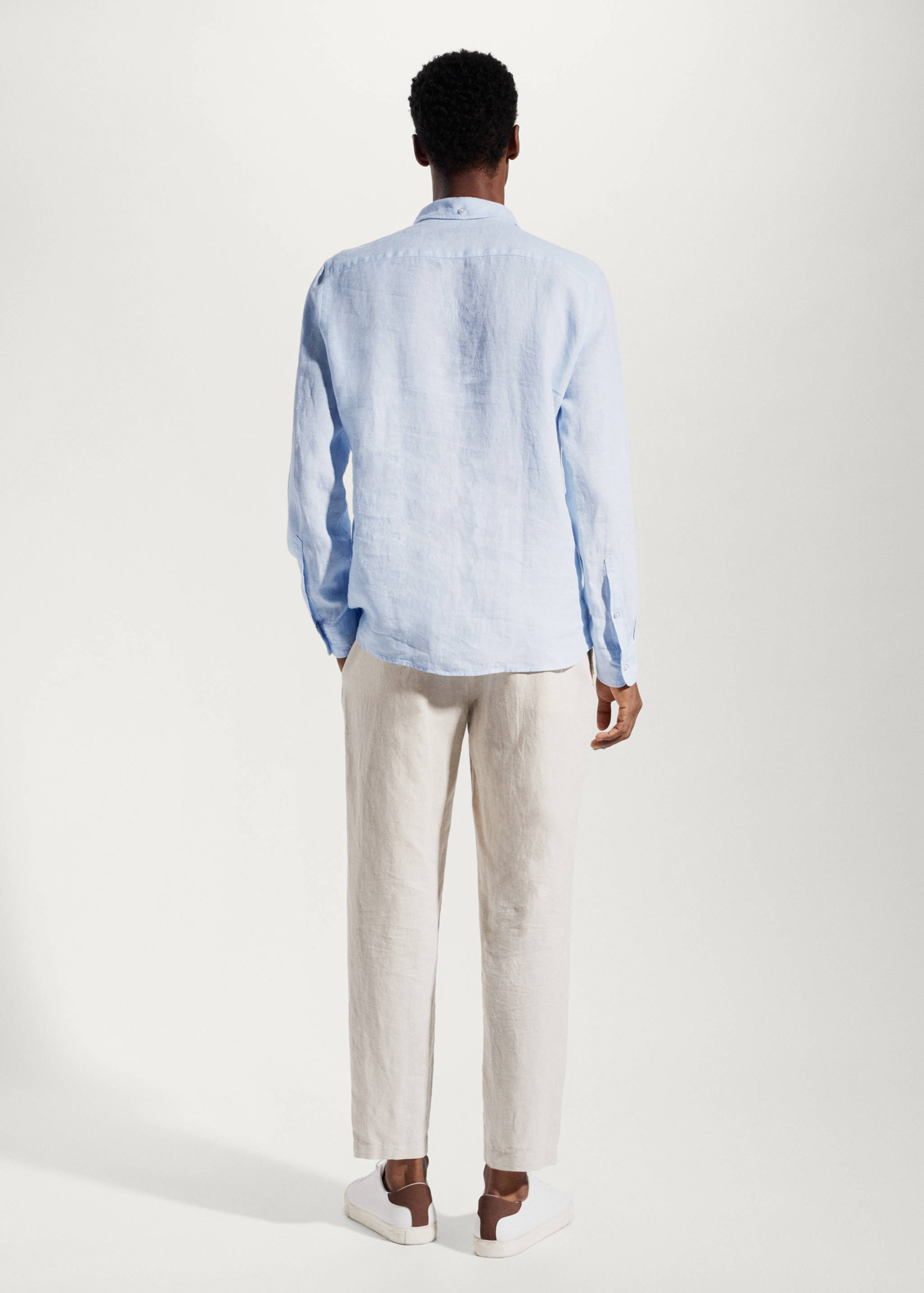 100% linen slim-fit shirt - Reverse of the article