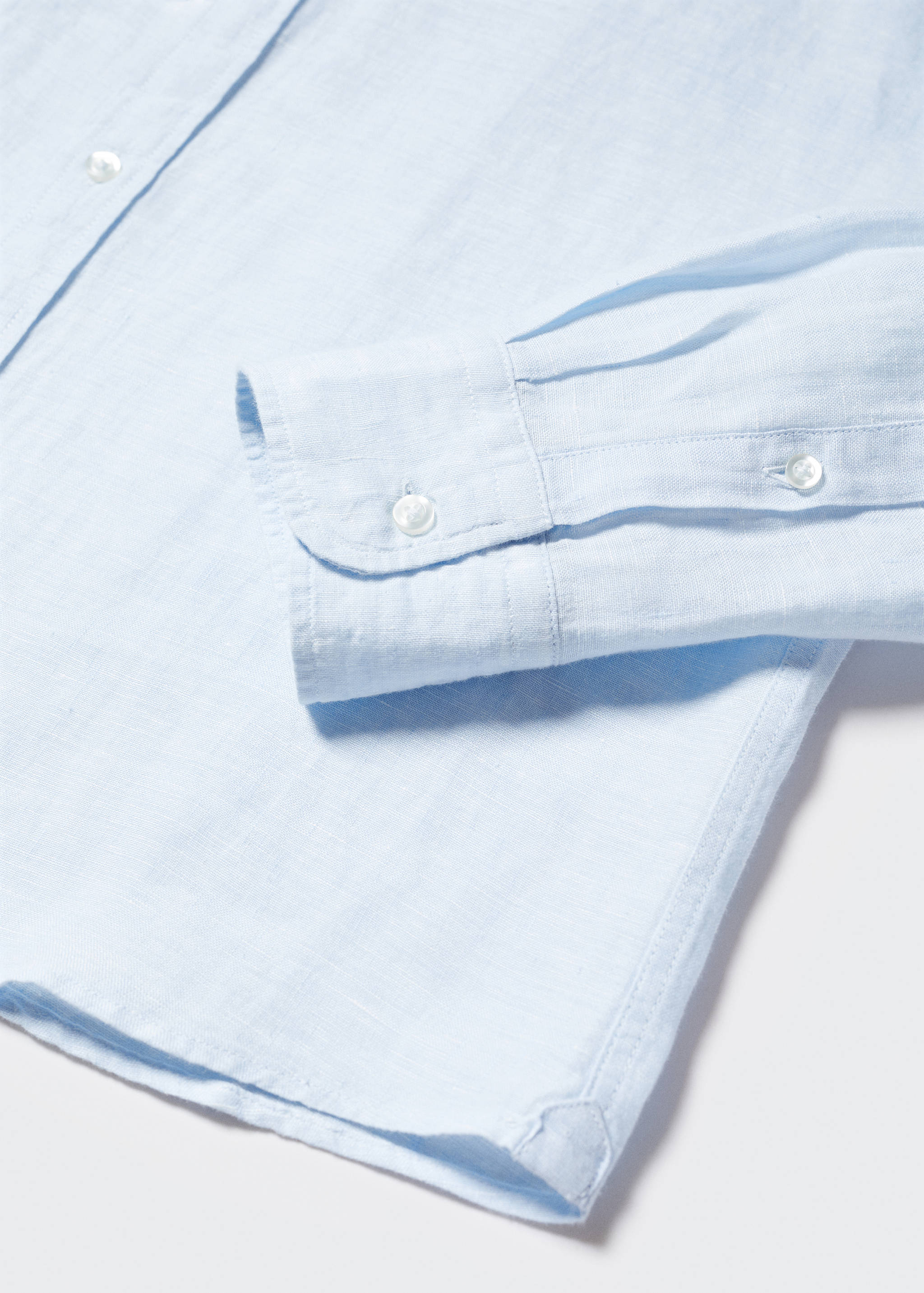 100% linen slim-fit shirt - Details of the article 8