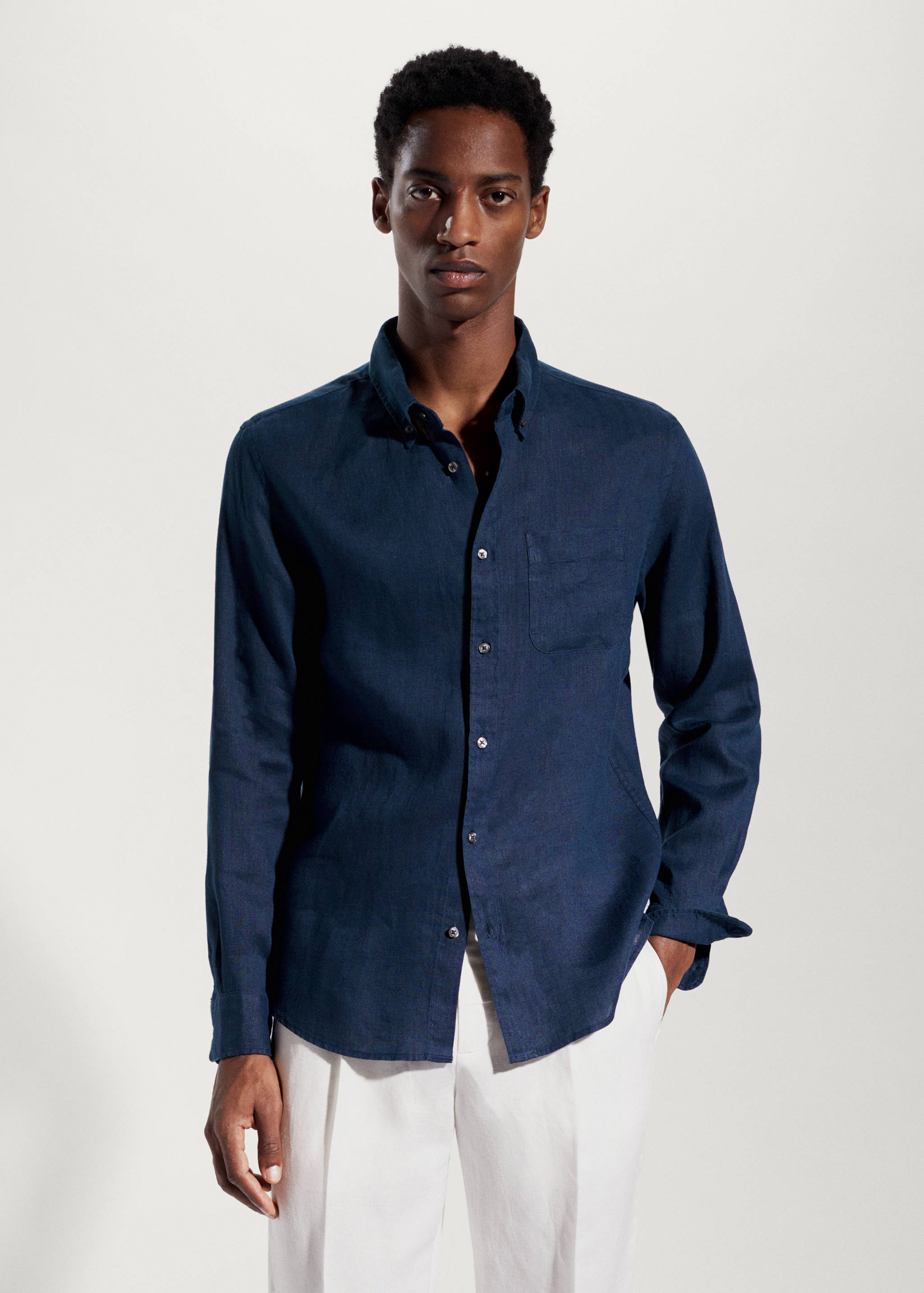 100% linen slim-fit shirt - Medium plane