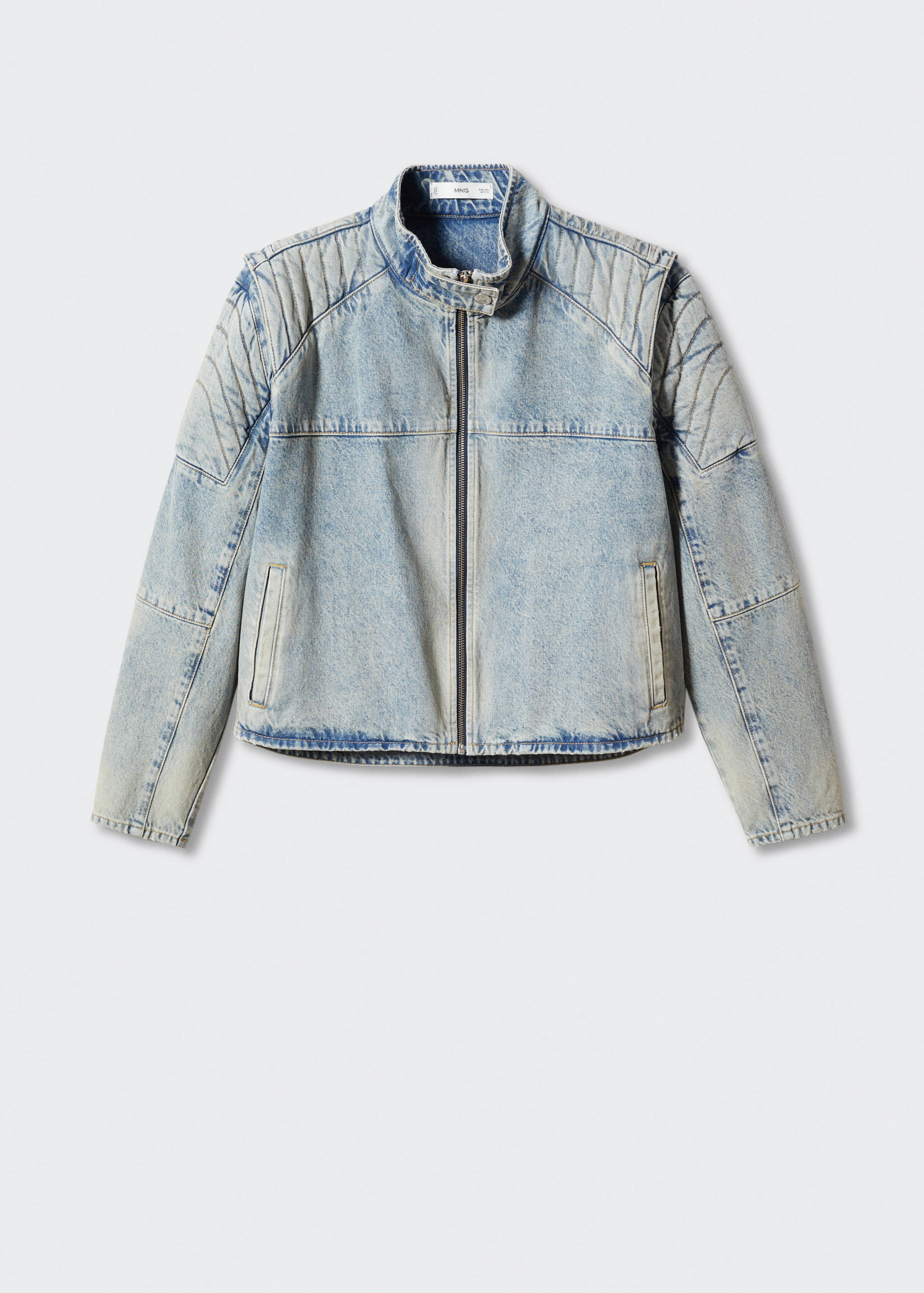 Denim biker-style jacket - Article without model