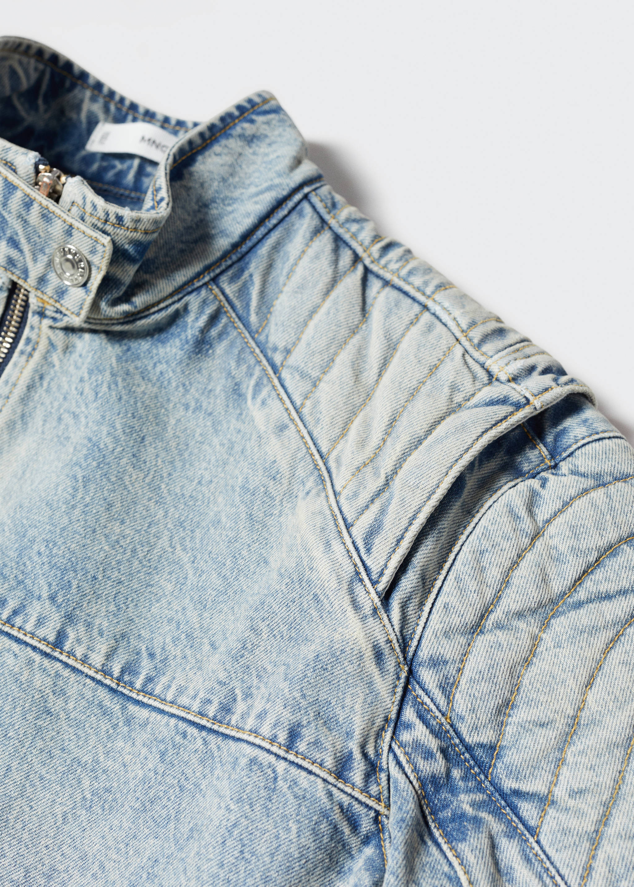 Denim biker-style jacket - Details of the article 8