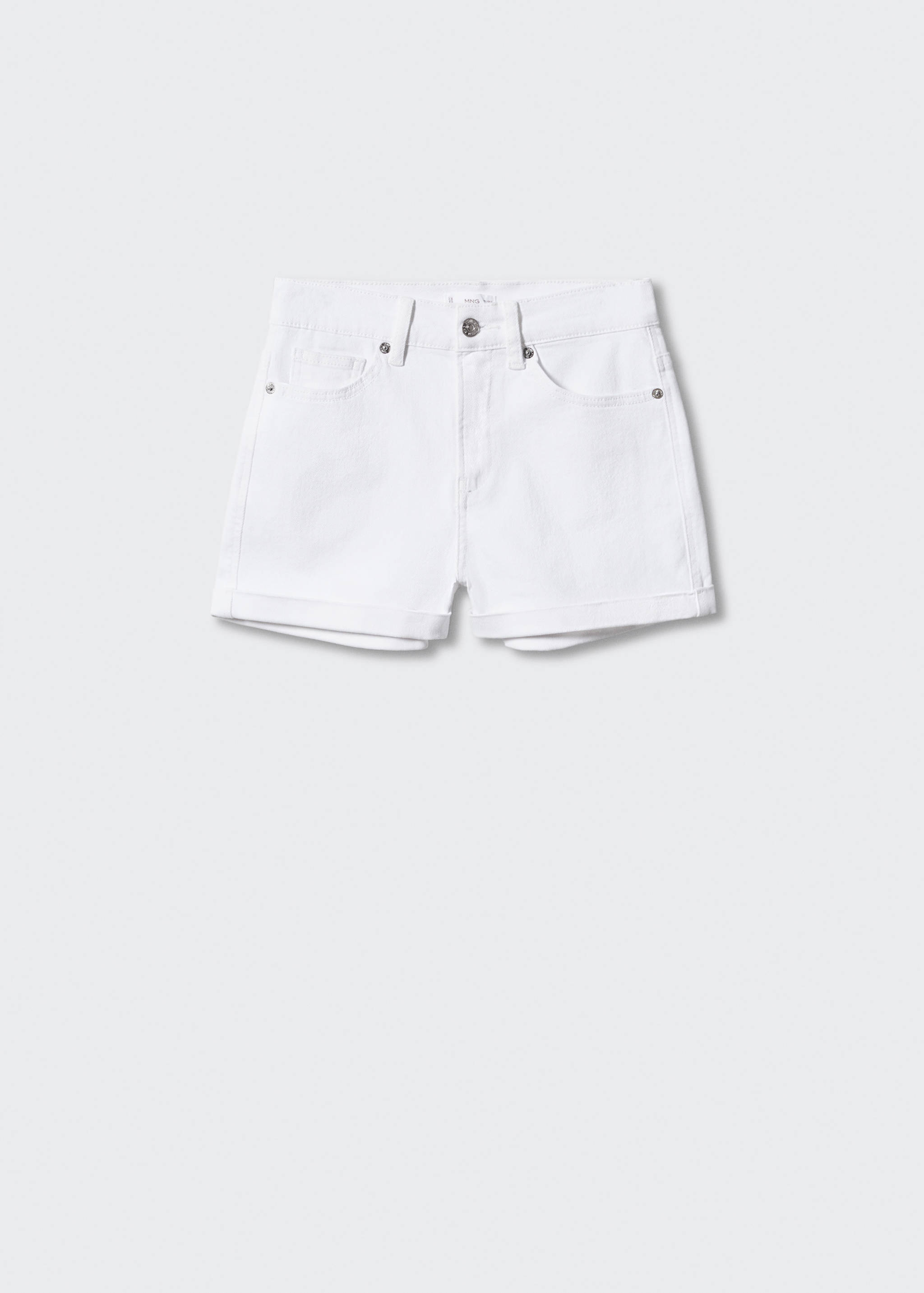 Medium-waist denim shorts - Article without model