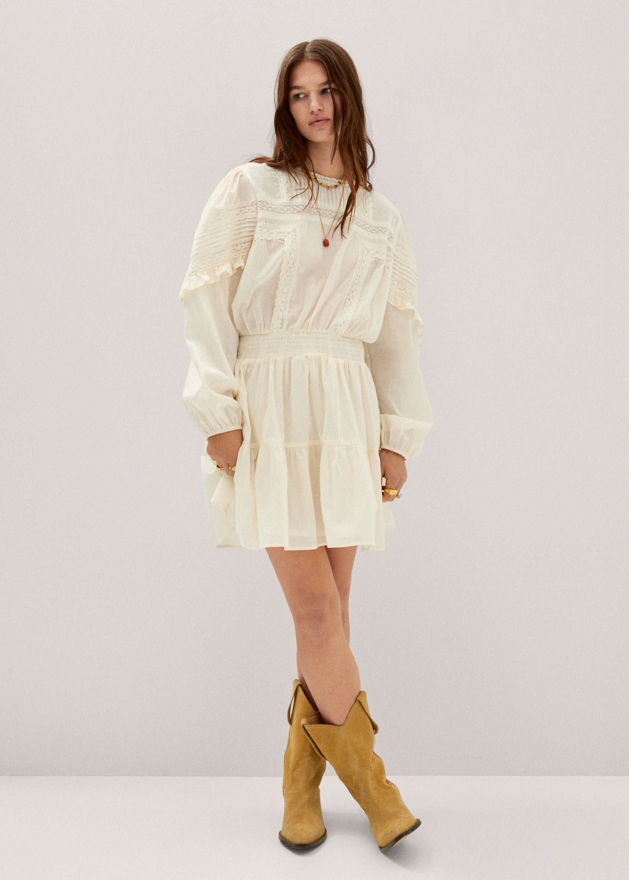 Frills embroidered dress - General plane