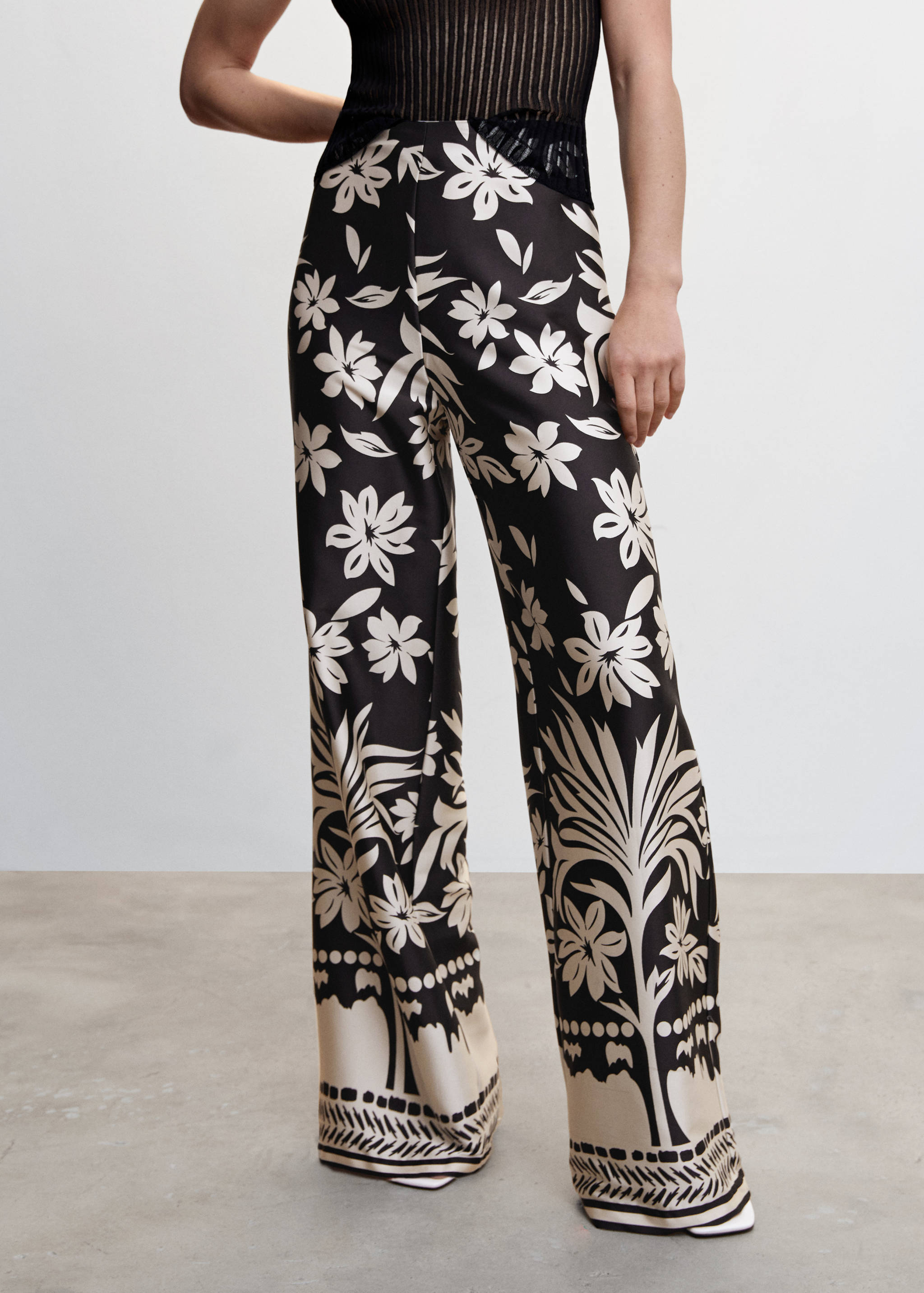 Floral palazzo trousers - Medium plane