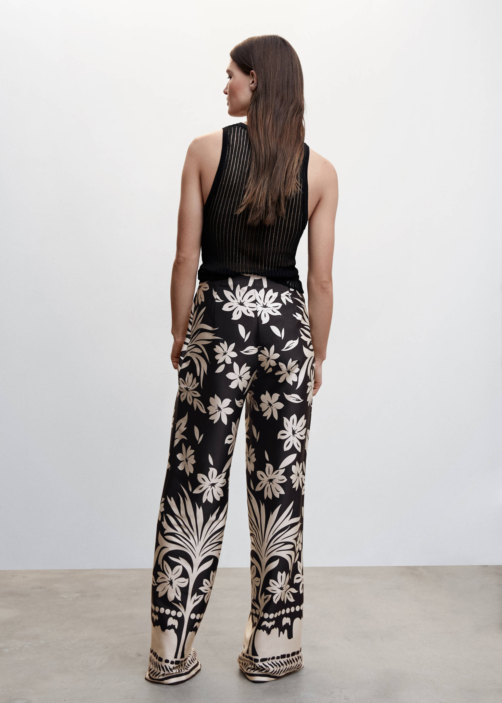 Floral palazzo trousers - Reverse of the article