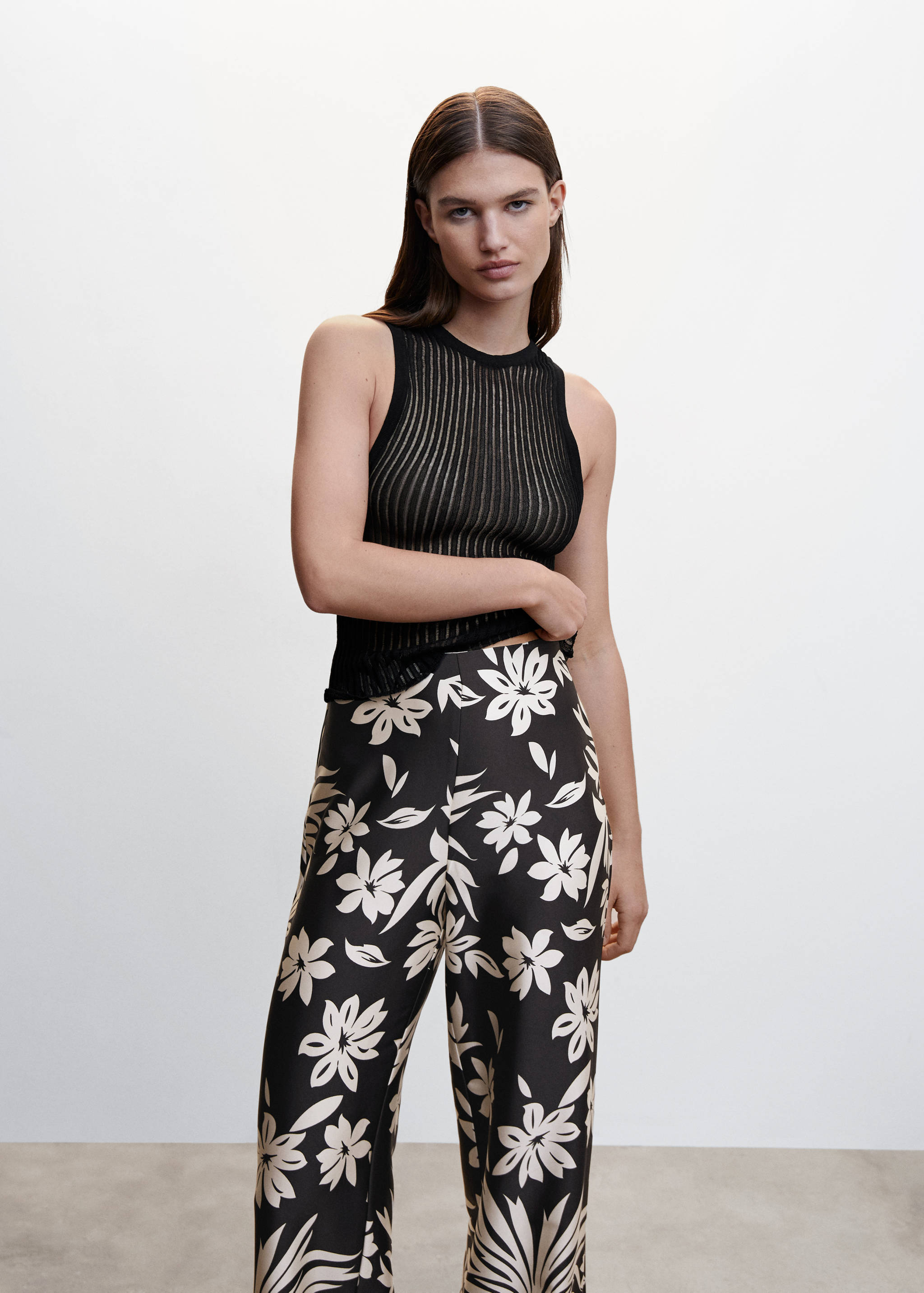 Floral palazzo trousers - Details of the article 1