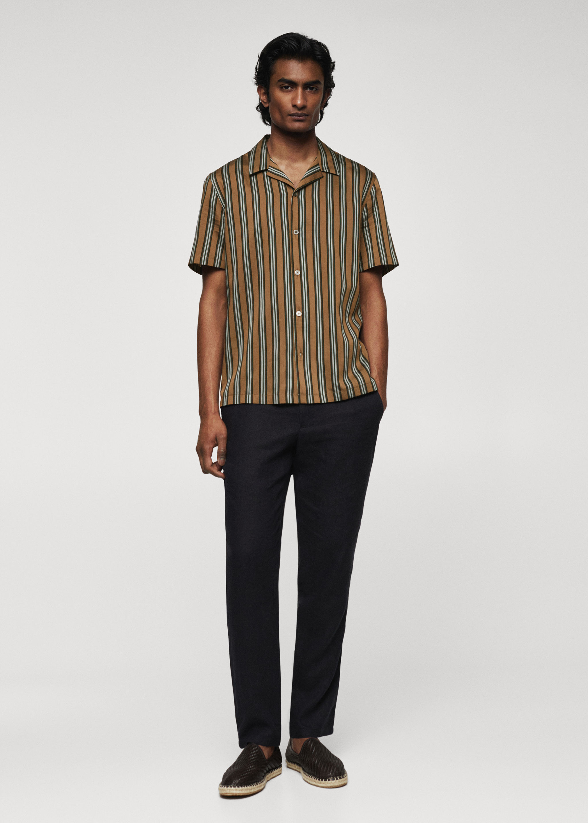 Regular-fit shirt with bowling neck - General plane