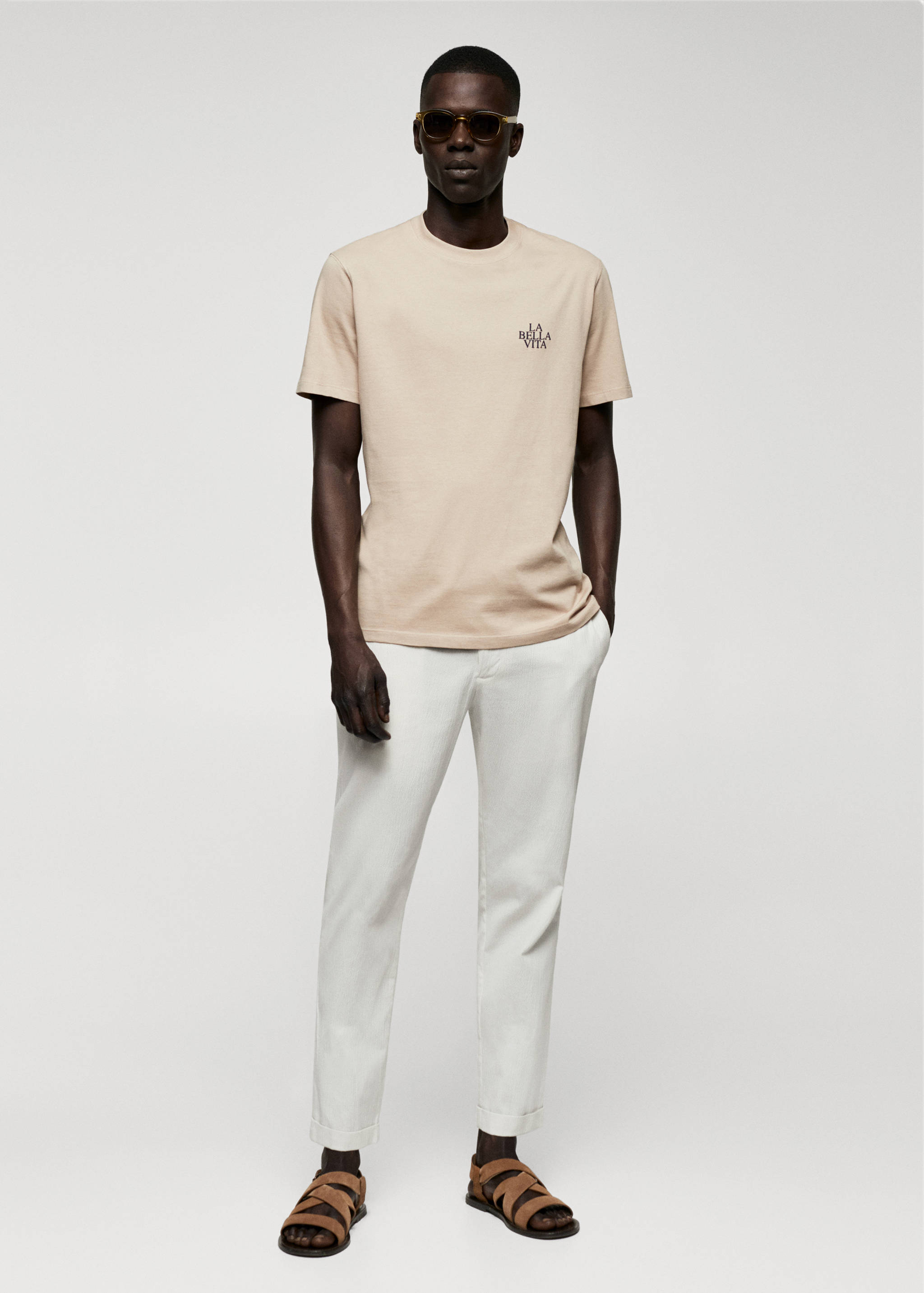 Kordelzughose aus Baumwolle mit Seersucker - Allgemeine Ansicht