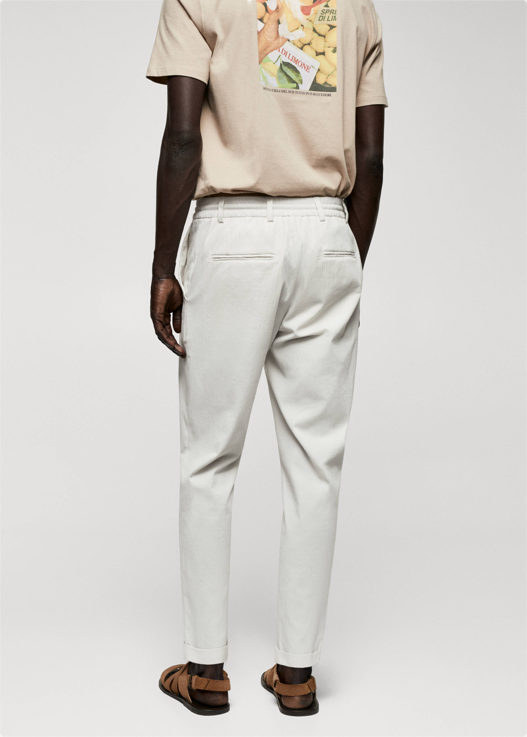 Kordelzughose aus Baumwolle mit Seersucker - Rückseite des Artikels