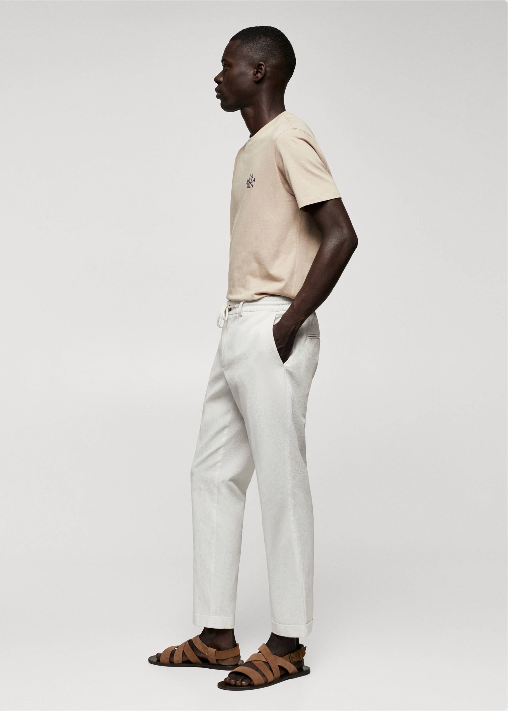 Kordelzughose aus Baumwolle mit Seersucker - Detail des Artikels 2