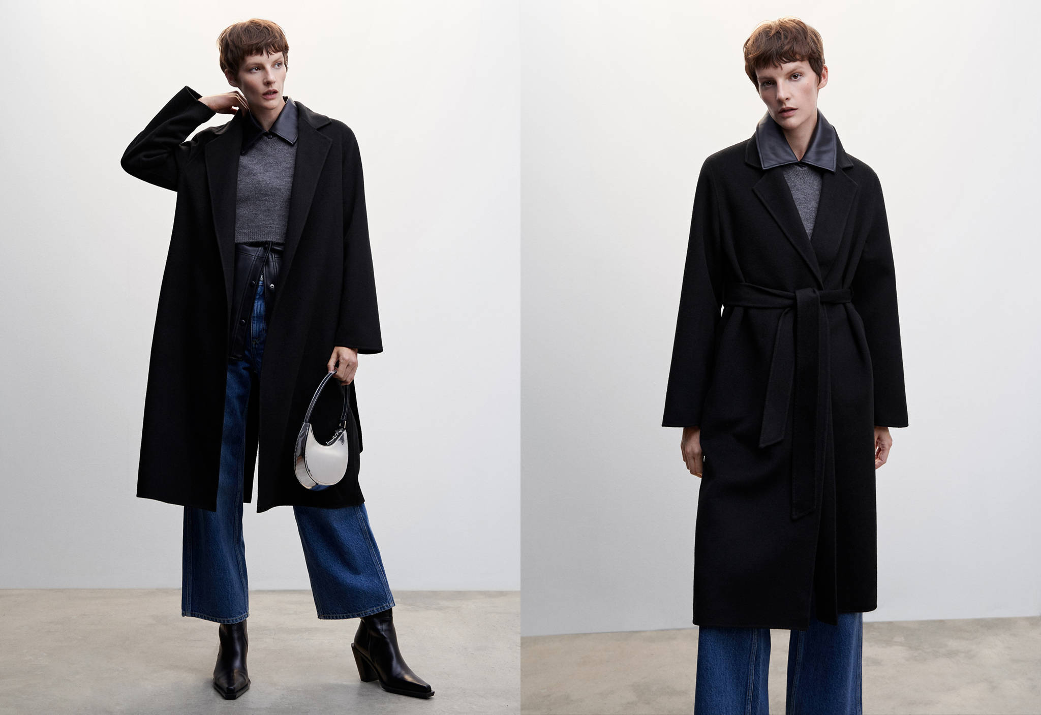 Manteau fait main avec ceinture - Plan panoramique