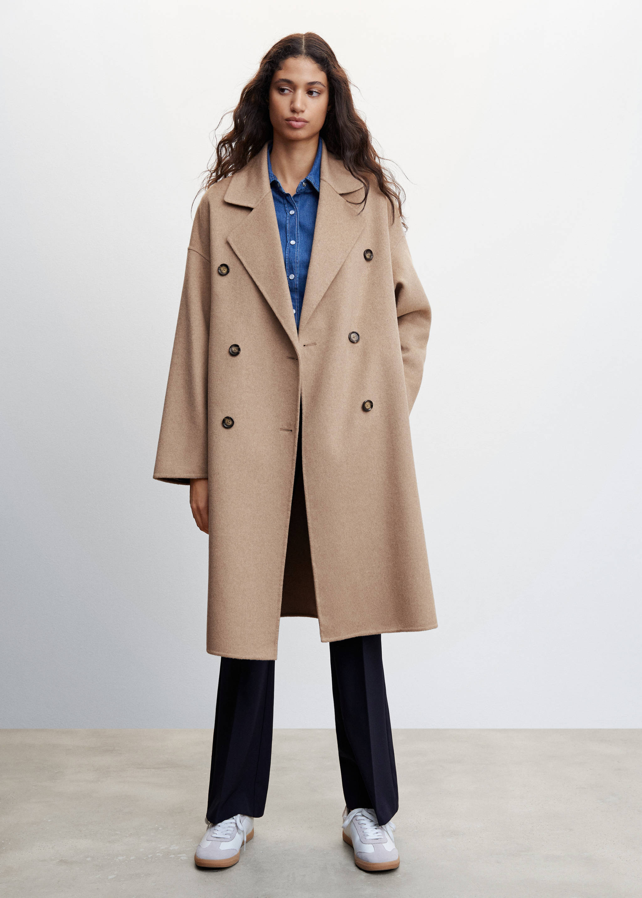 Manteau laine fait main oversize - Plan général