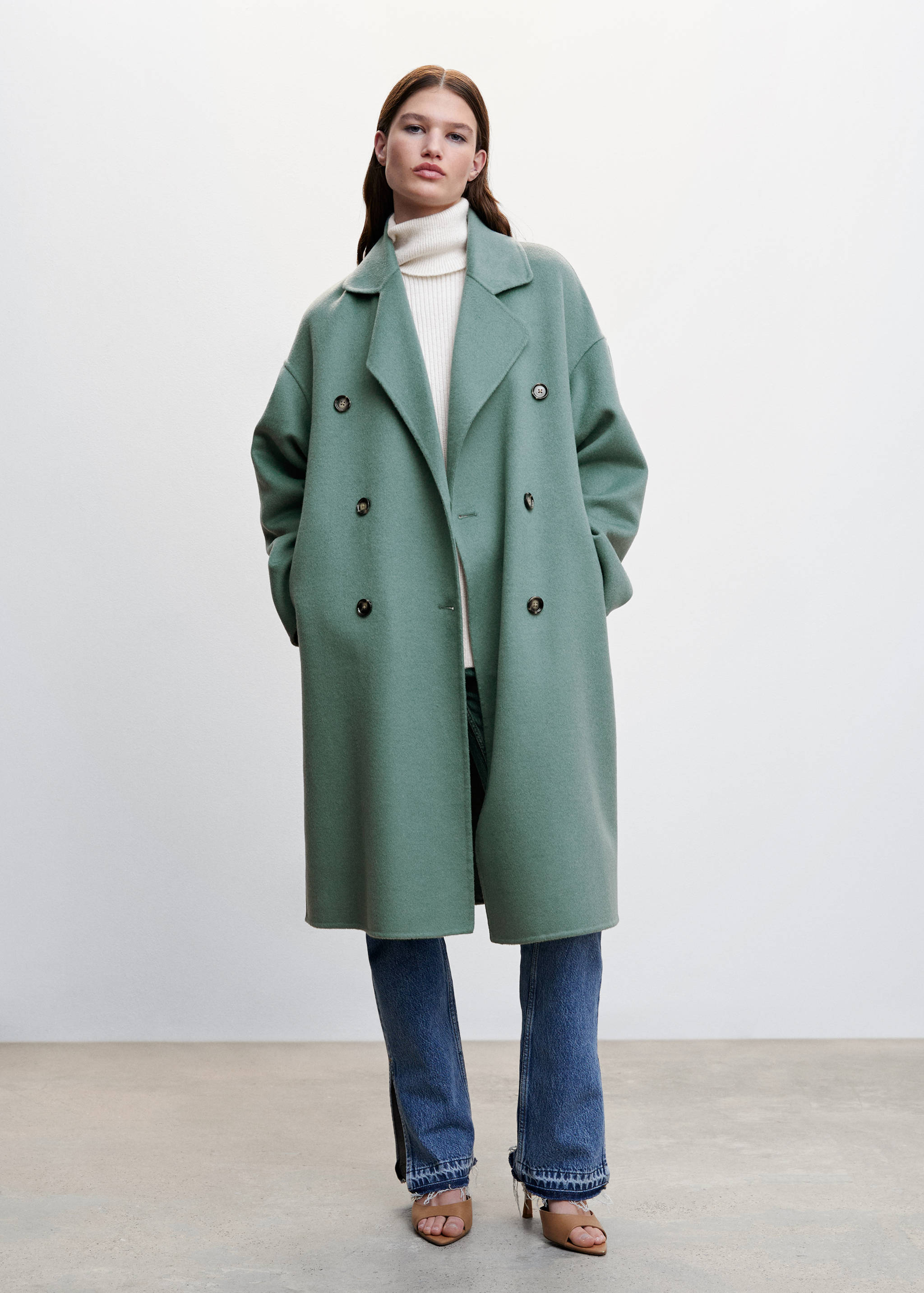 Manteau laine fait main oversize - Plan général