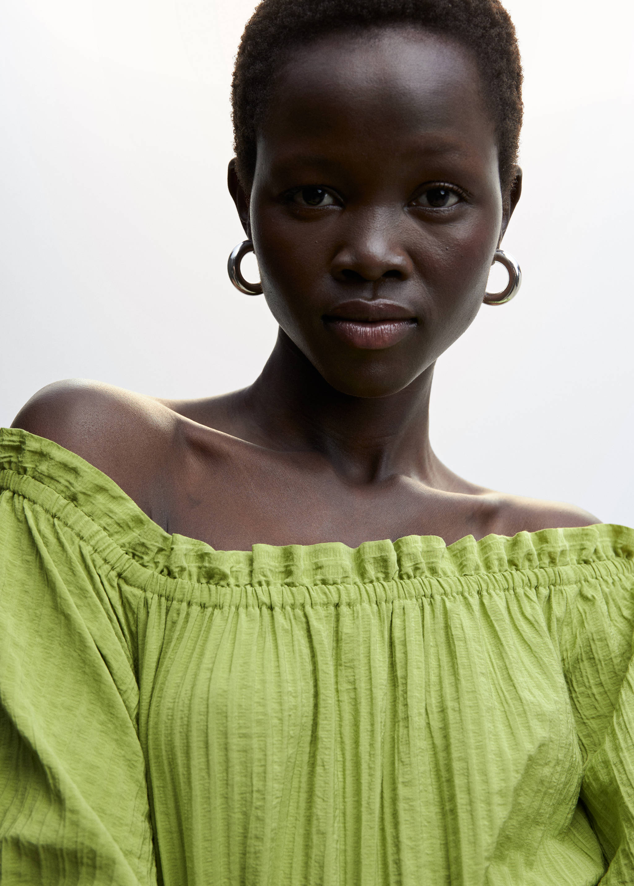 Vestit textura mànigues bollades  - Detall de l'article 1