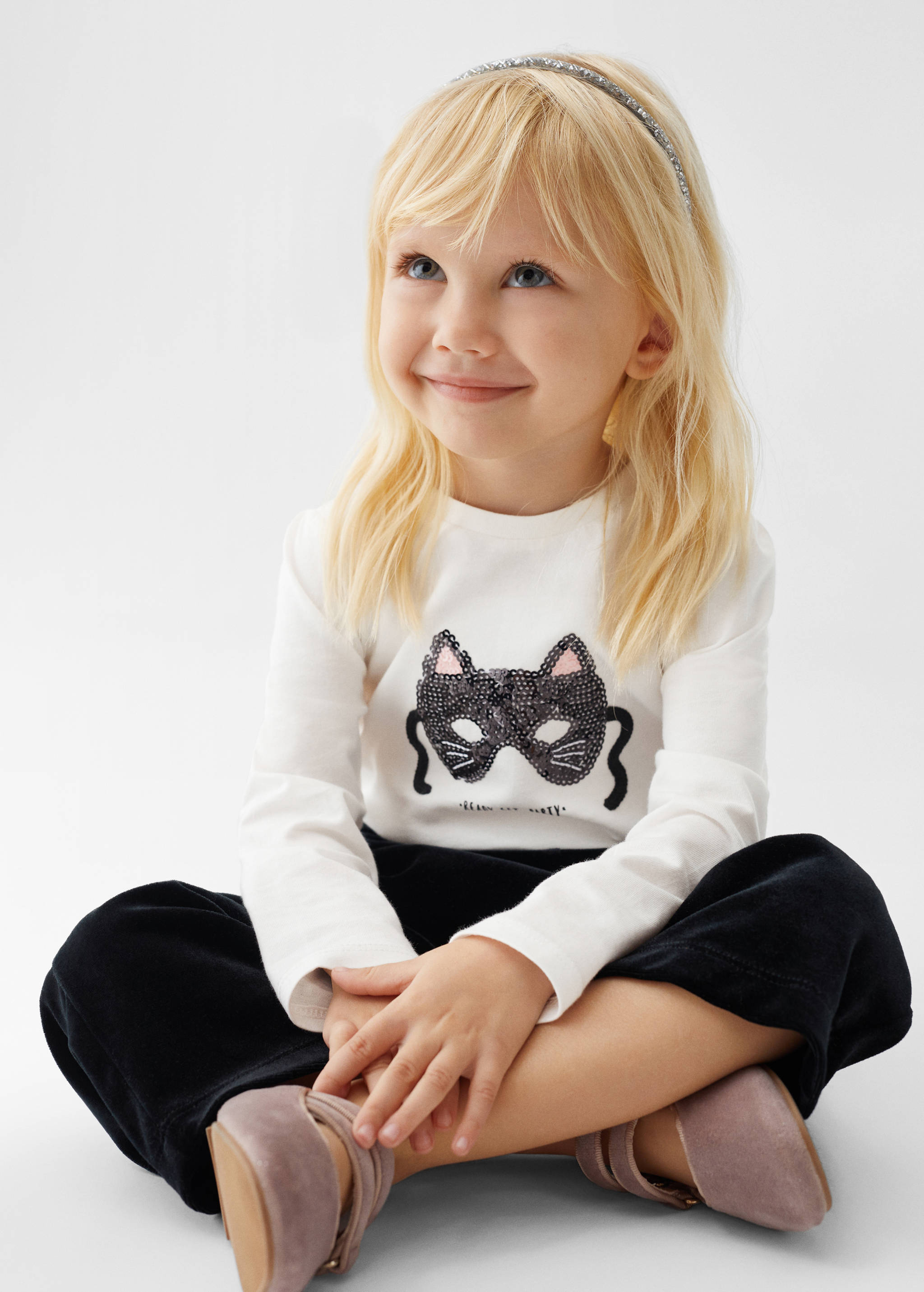 Sametové kalhoty culotte - Náhled ve středové rovině