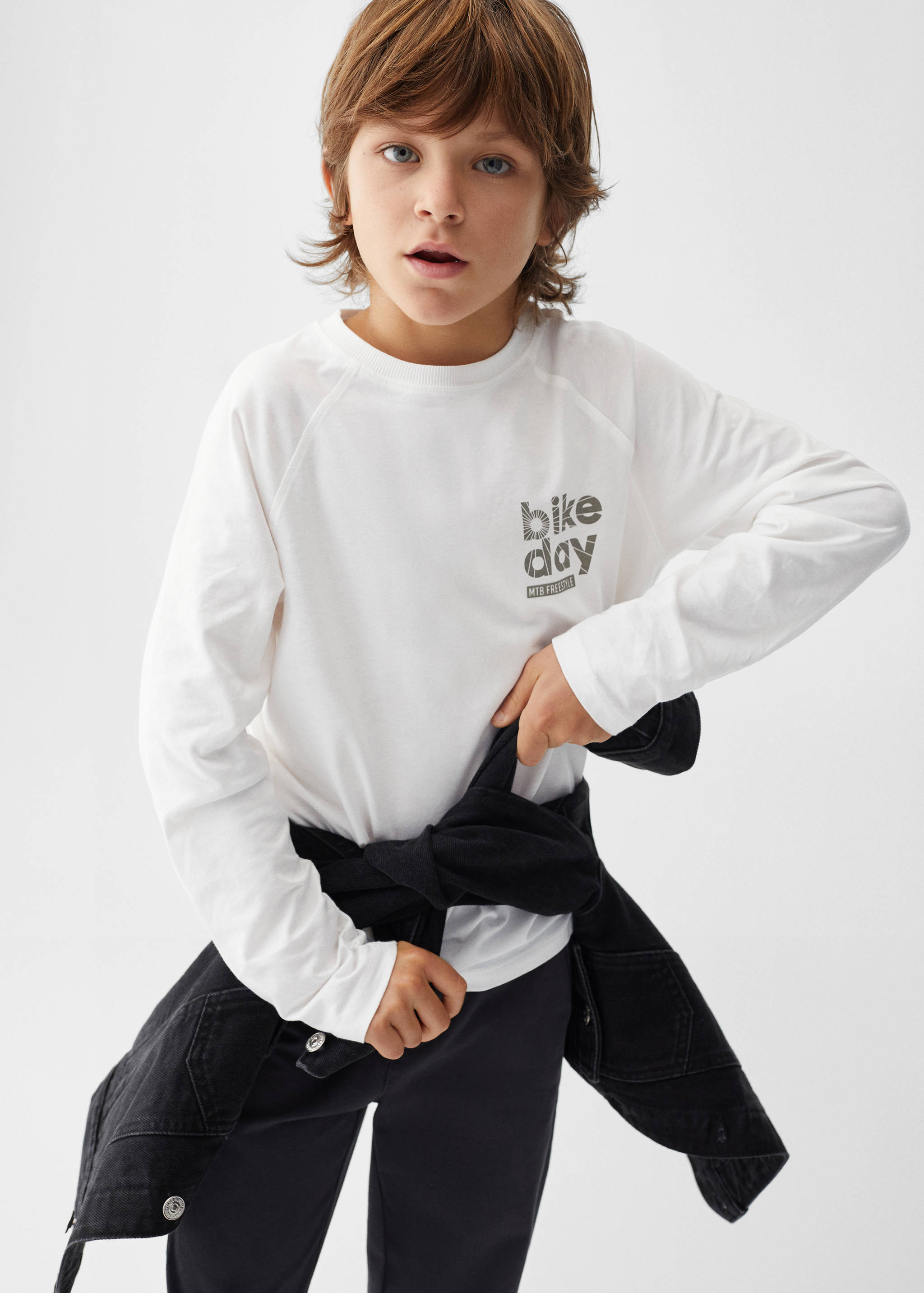 Long sleeve cotton t-shirt - Medium plane
