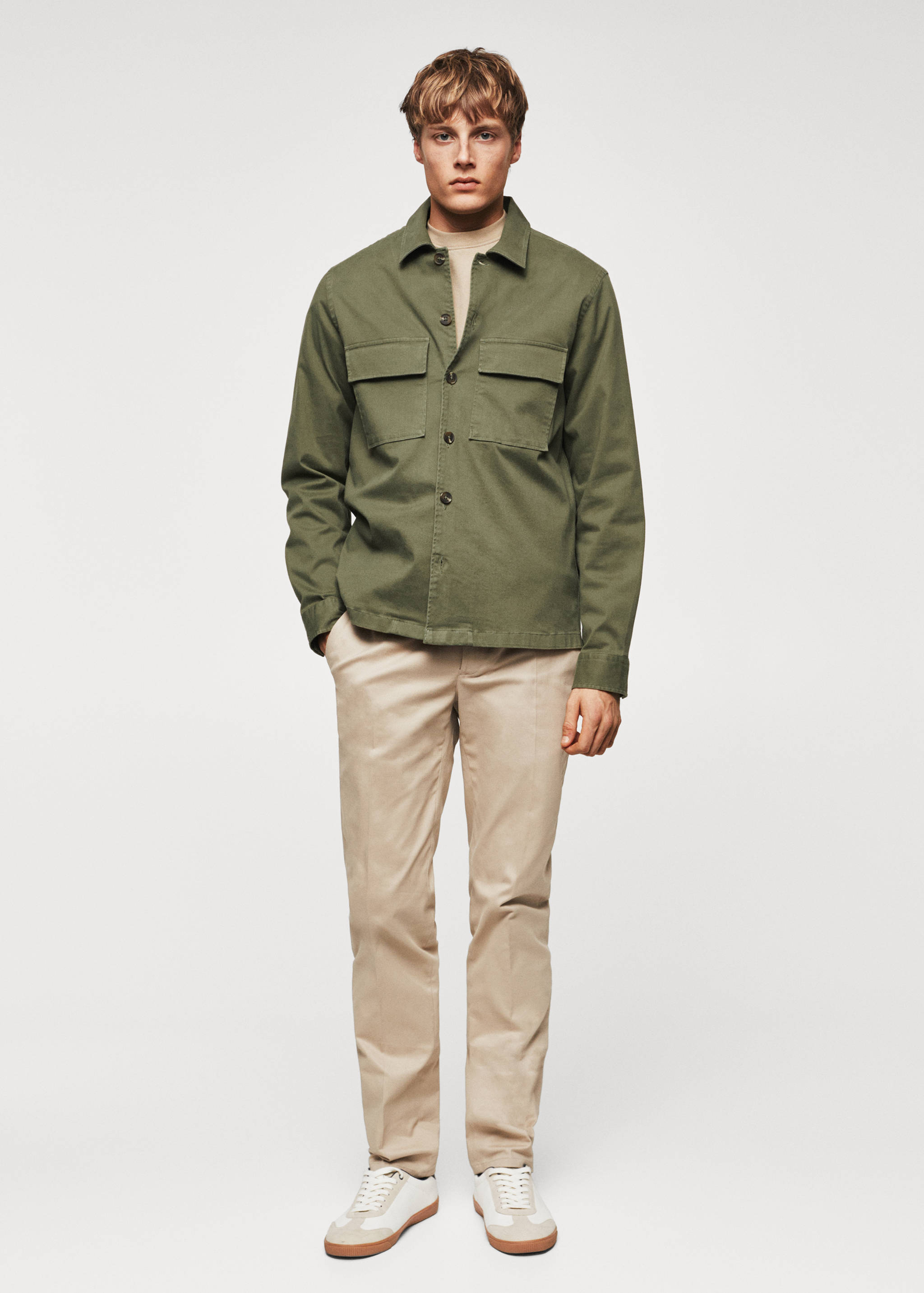 Baumwoll-Überhemd mit Taschen - Allgemeine Ansicht