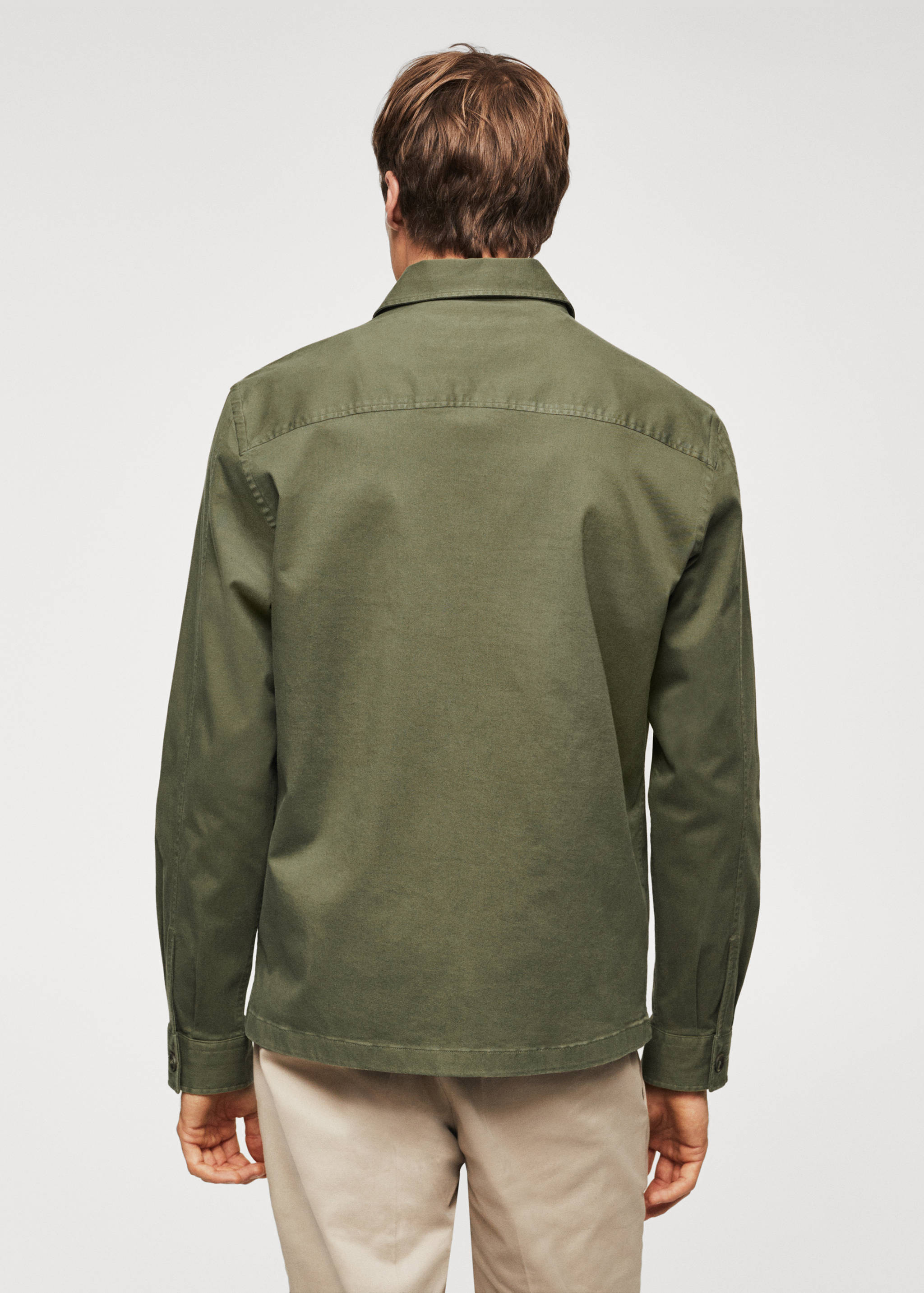 Baumwoll-Überhemd mit Taschen - Rückseite des Artikels