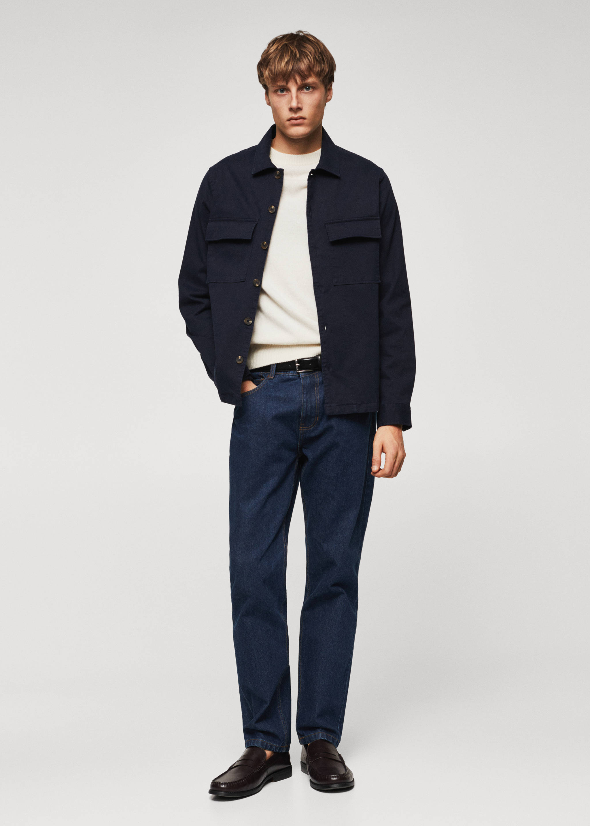 Baumwoll-Überhemd mit Taschen - Allgemeine Ansicht