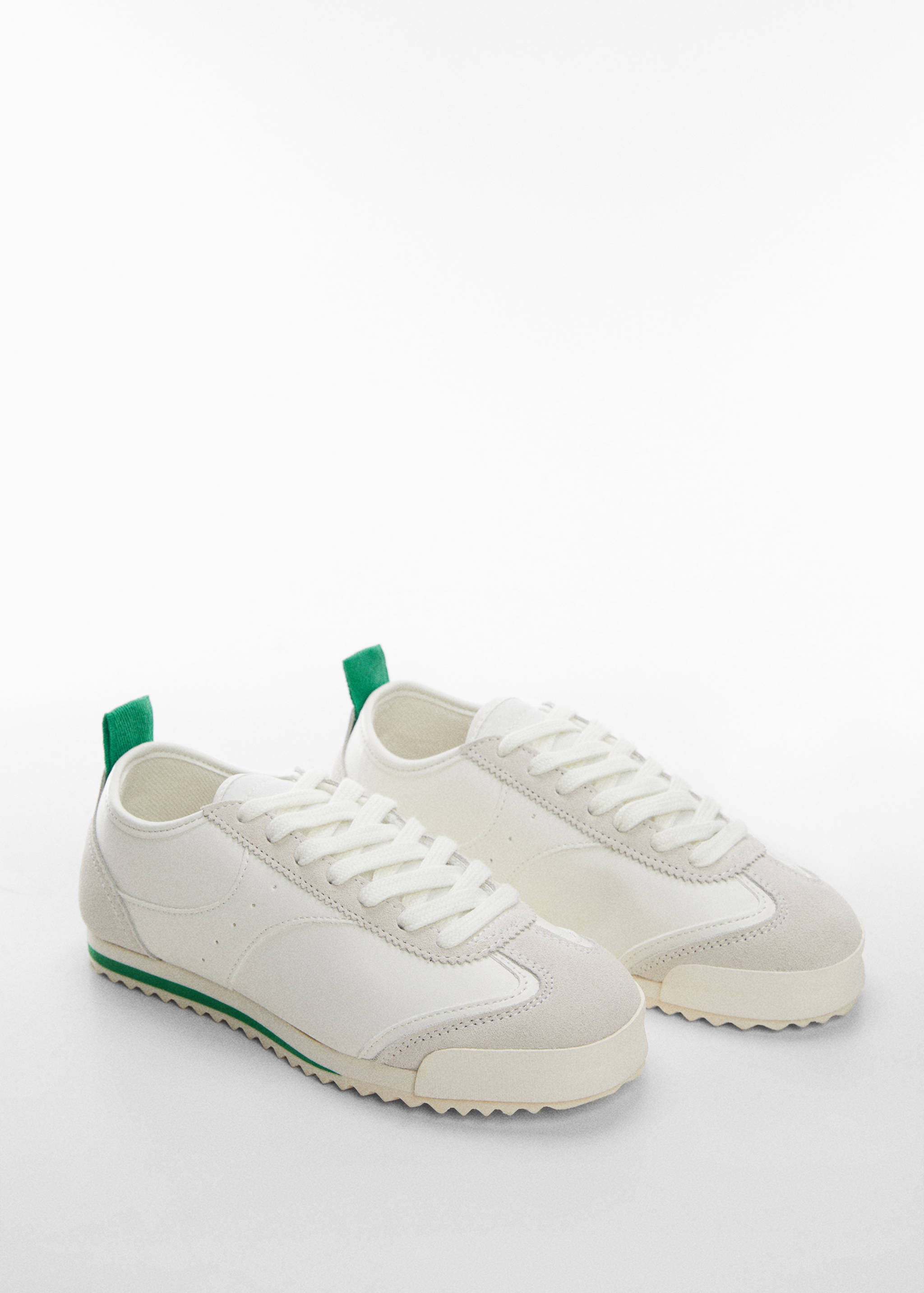 Leather panel sneakers - General plane
