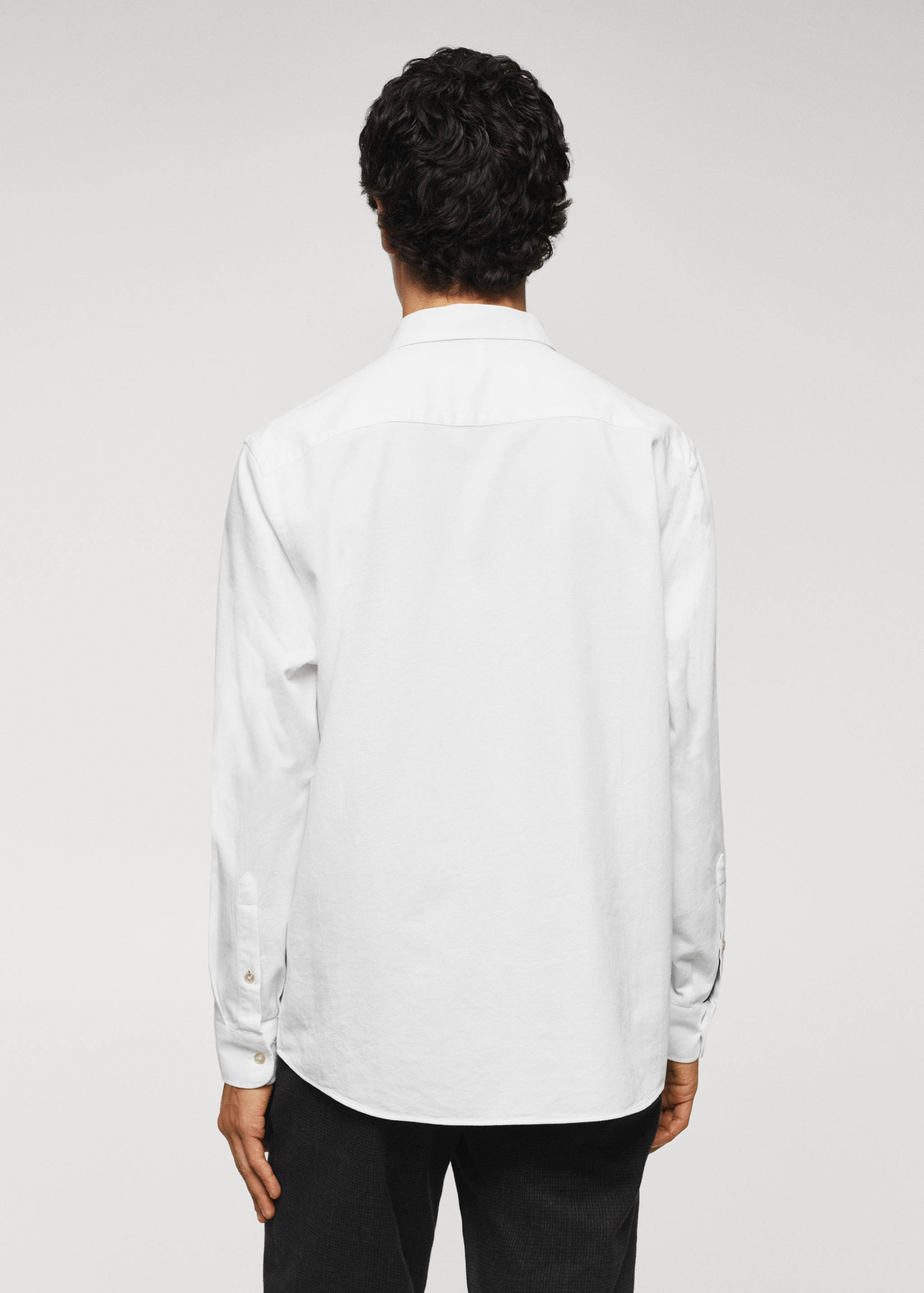 Slim-fit cotton structured shirt - Reverse of the article