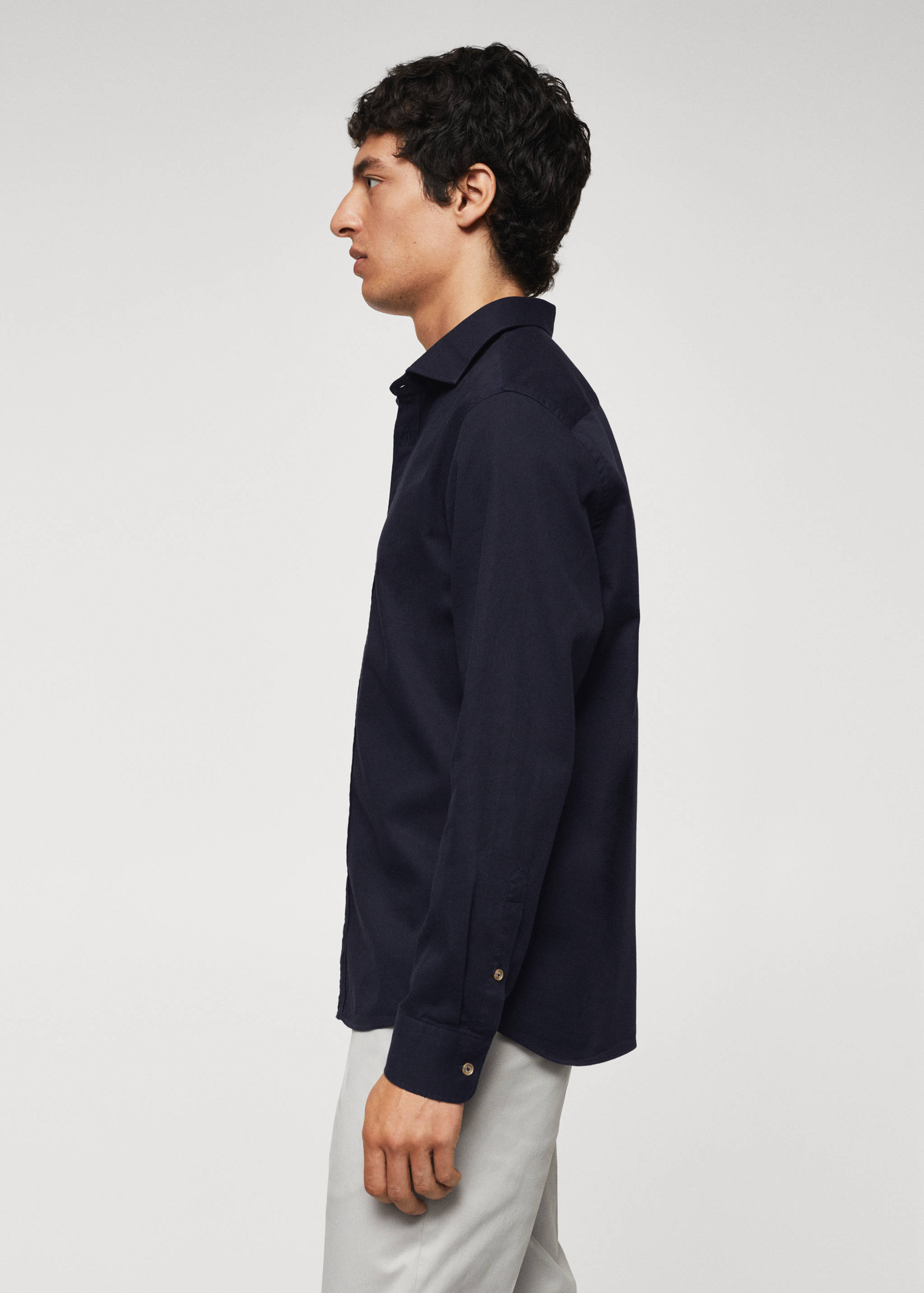 Slim-fit cotton structured shirt - Details of the article 6